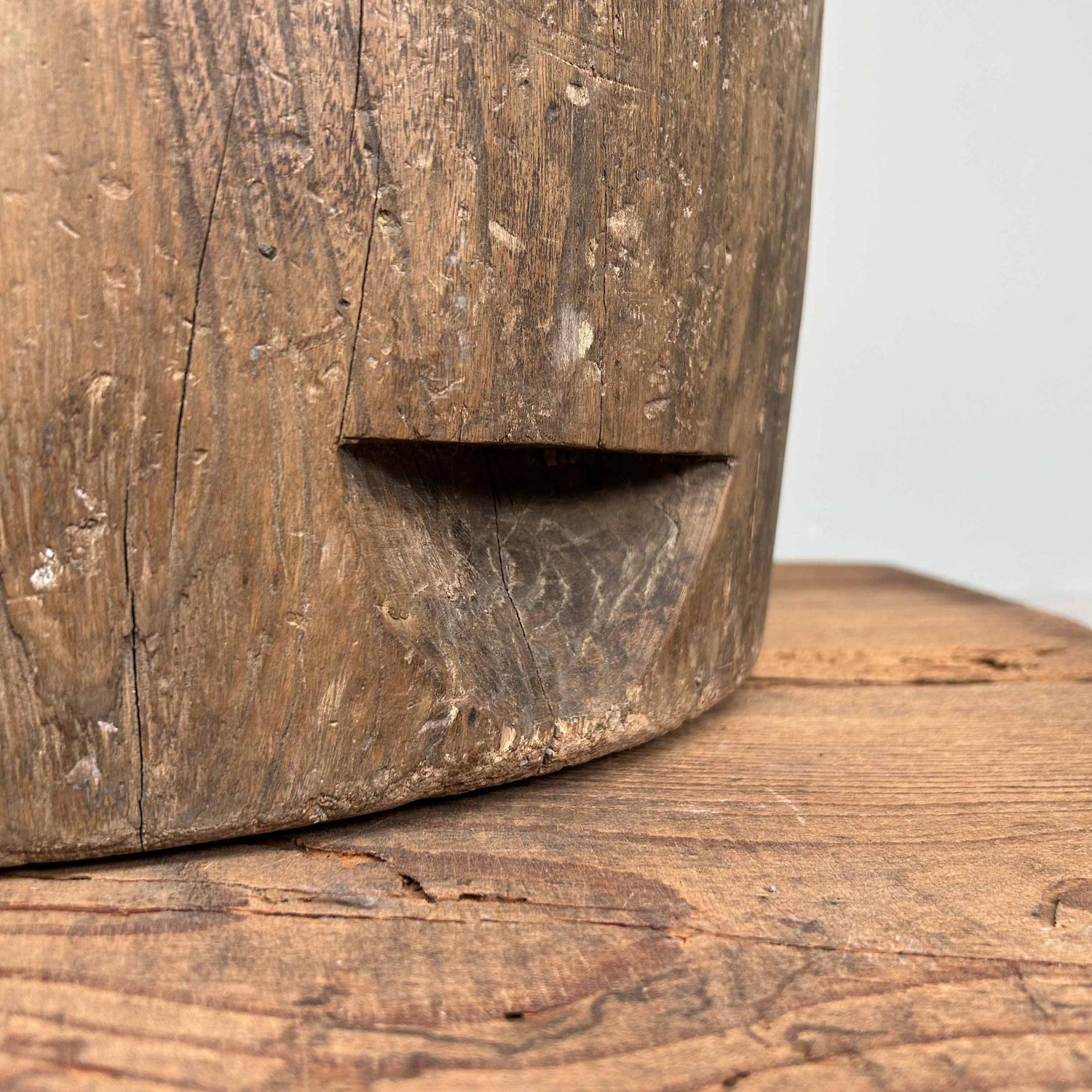 Japanese Mochi-Tsuki Usu, Antique Rice Mortar, late Meiji period.