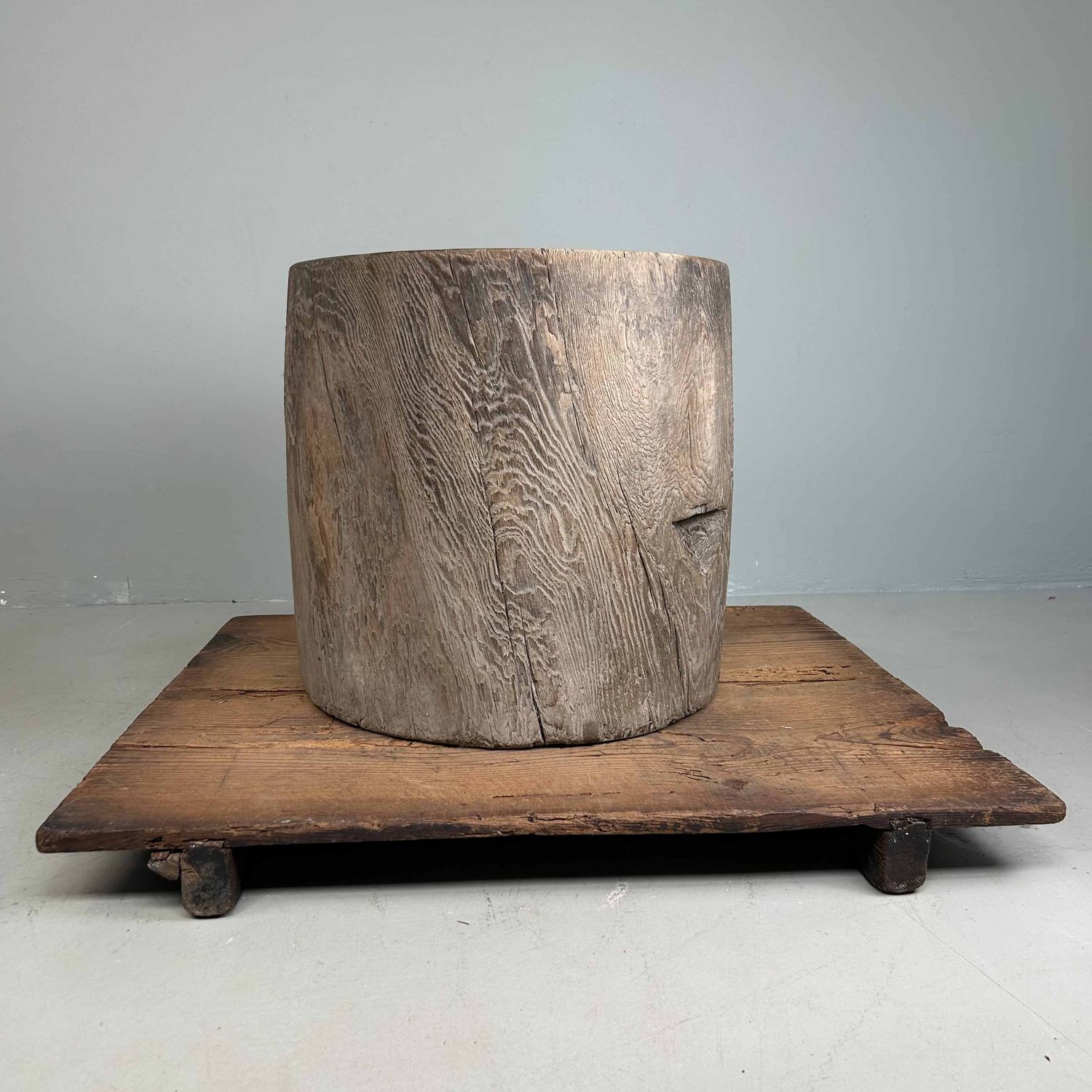Japanse Mochi-Tsuki Usu, Antieke Rijstvijzel, late Meiji-periode.