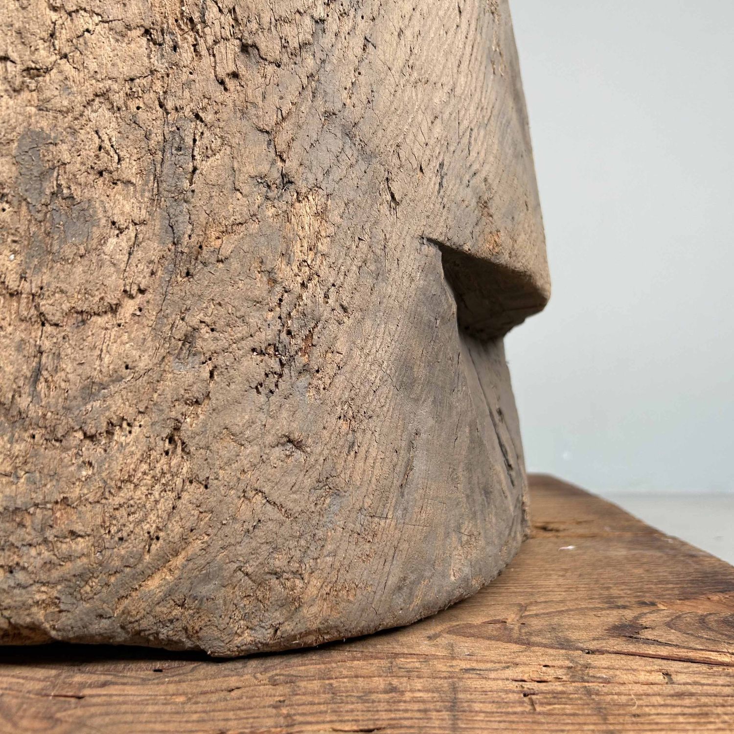 Japanese Mochi-Tsuki Usu, Antique Rice Mortar, late Meiji period.