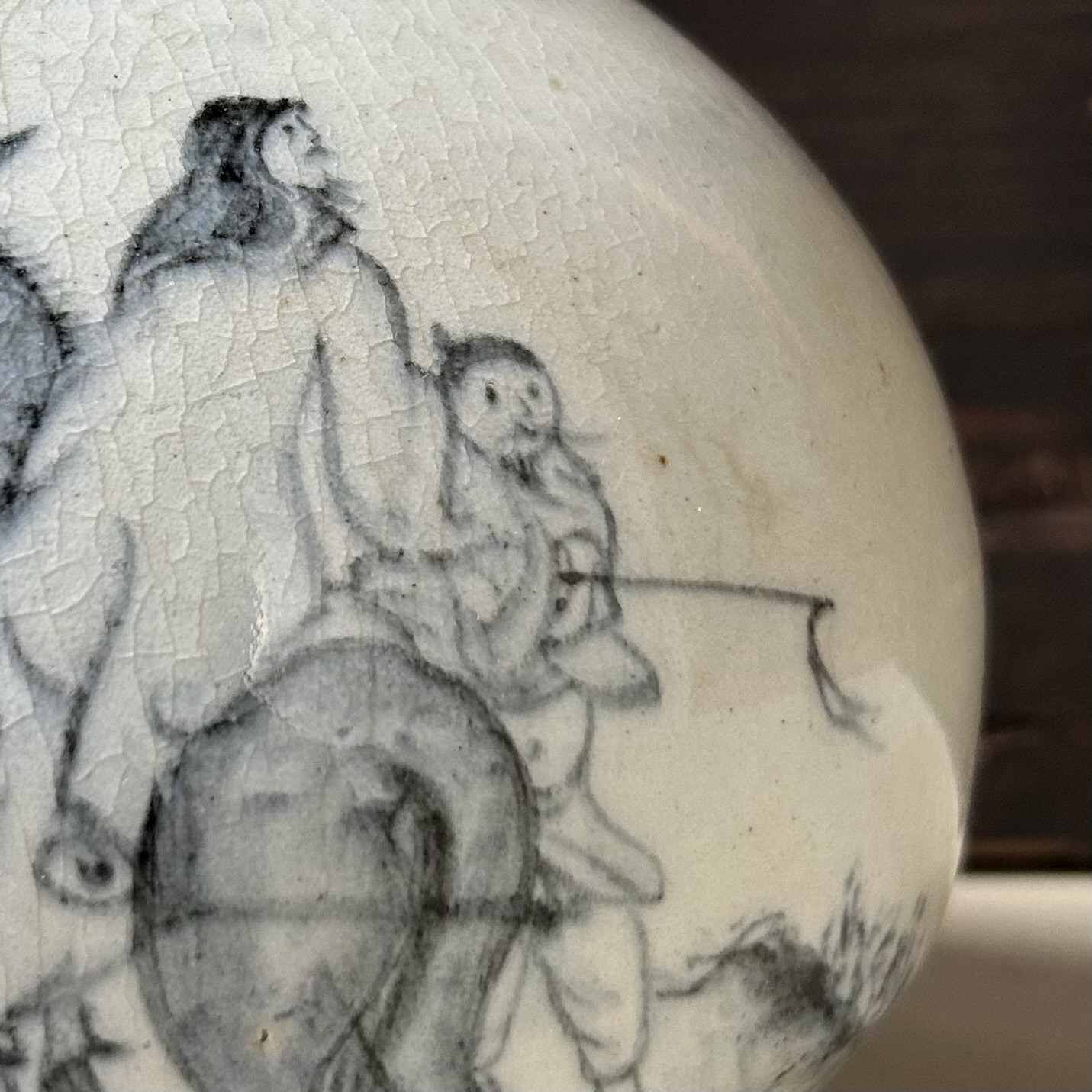 Ikebana Flower Vase with Horseman, late Taishō period, Japan.