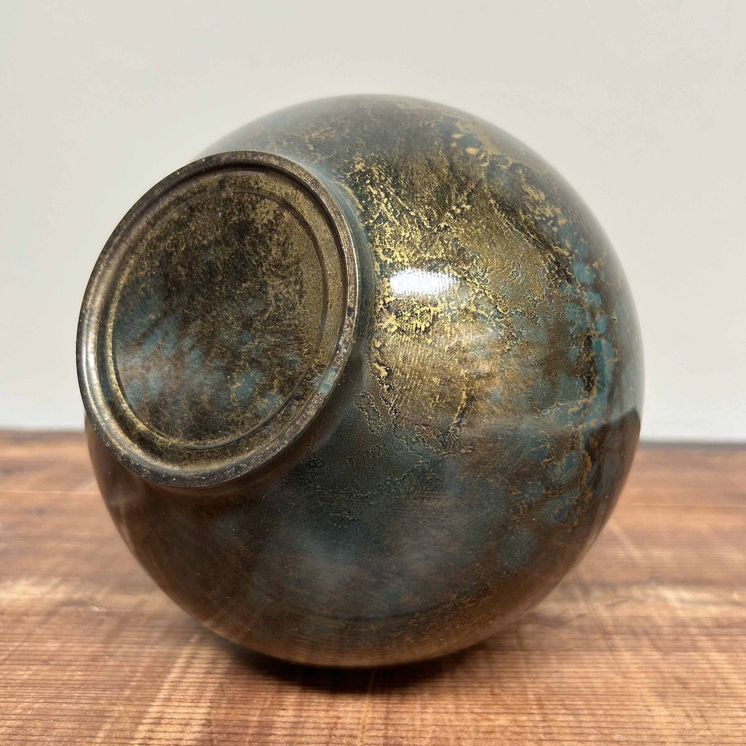 Copper Ikebana Flower Vase Mitsukoshi, Shōwa era, Japan.