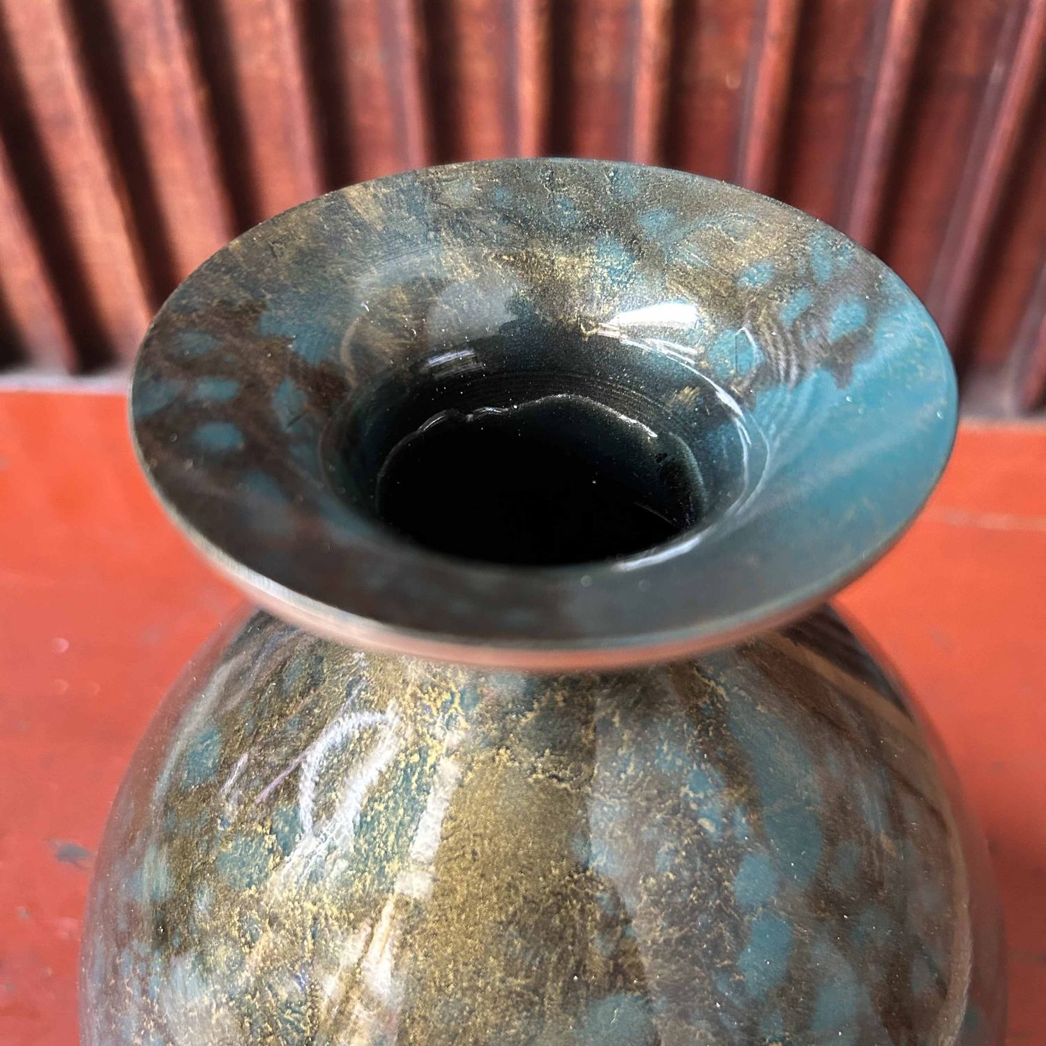Copper Ikebana Flower Vase Mitsukoshi, Shōwa era, Japan.