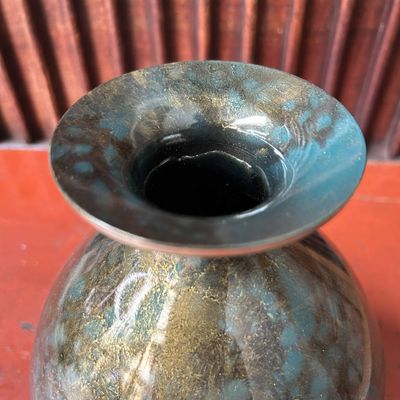 Copper Ikebana Flower Vase Mitsukoshi, Shōwa era, Japan.