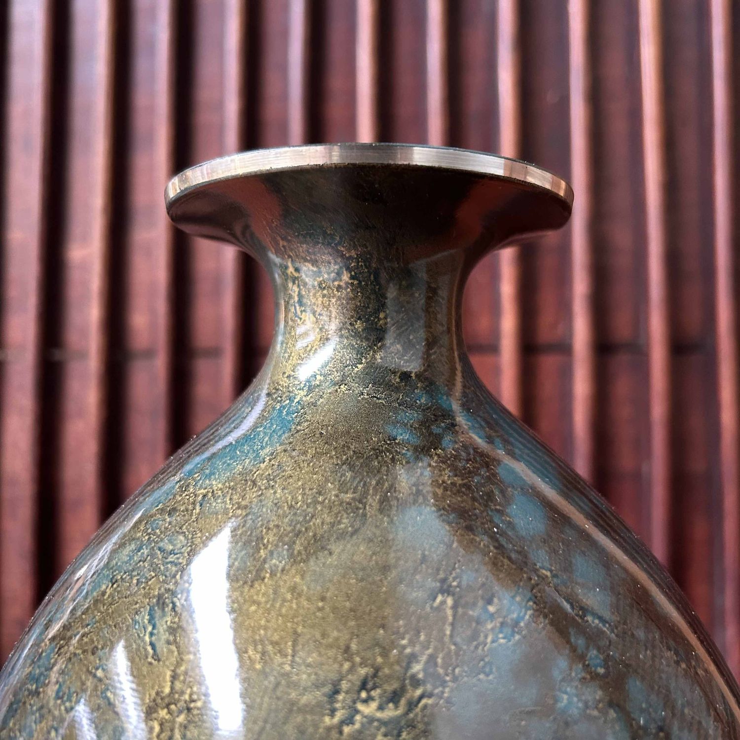 Copper Ikebana Flower Vase Mitsukoshi, Shōwa era, Japan.