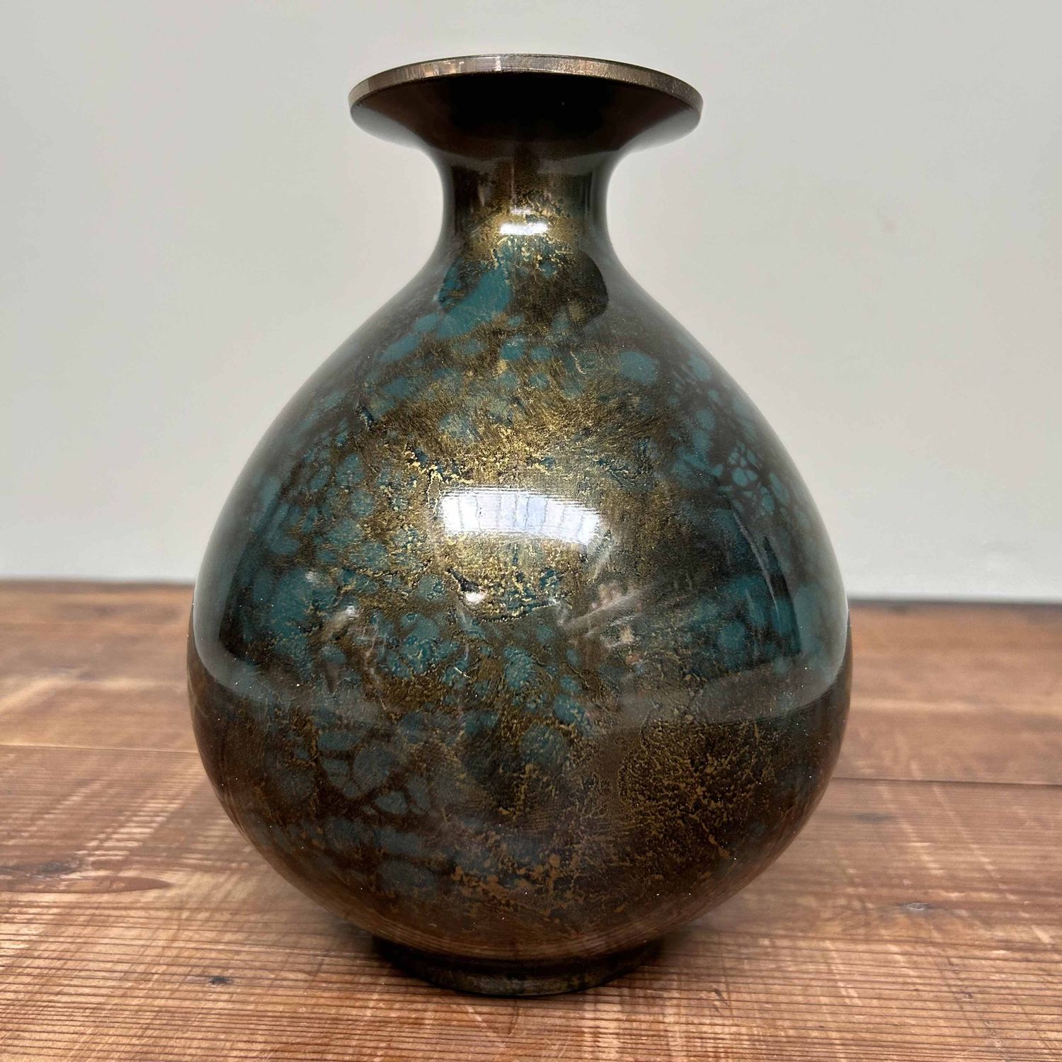 Copper Ikebana Flower Vase Mitsukoshi, Shōwa era, Japan.