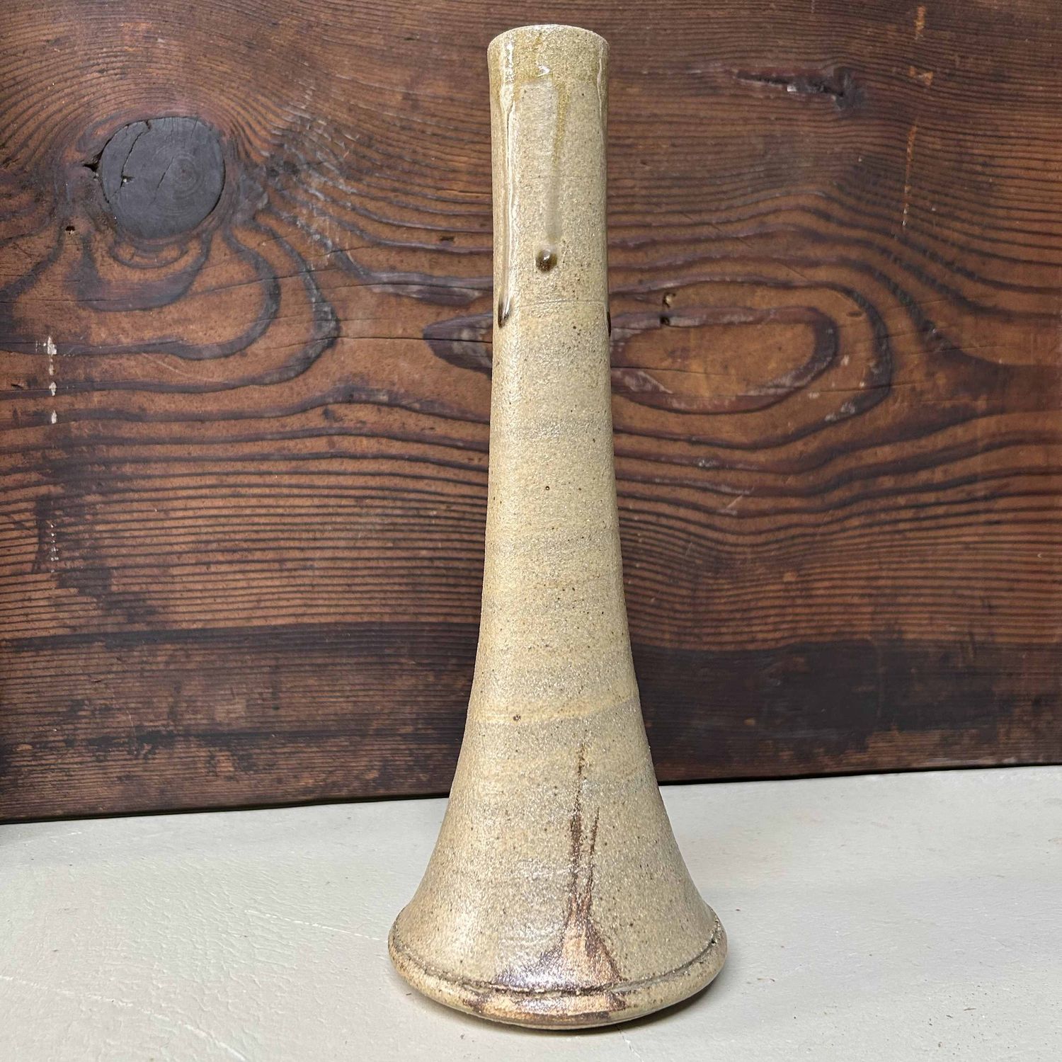 Shōfuzan Yaki, Ikebana Flower Vase, crafted by Fujiwara Shōzan, Japan. Shōfuzan Yaki, Ikebana Flower Vase, crafted by Fujiwara Shōzan, Japan.