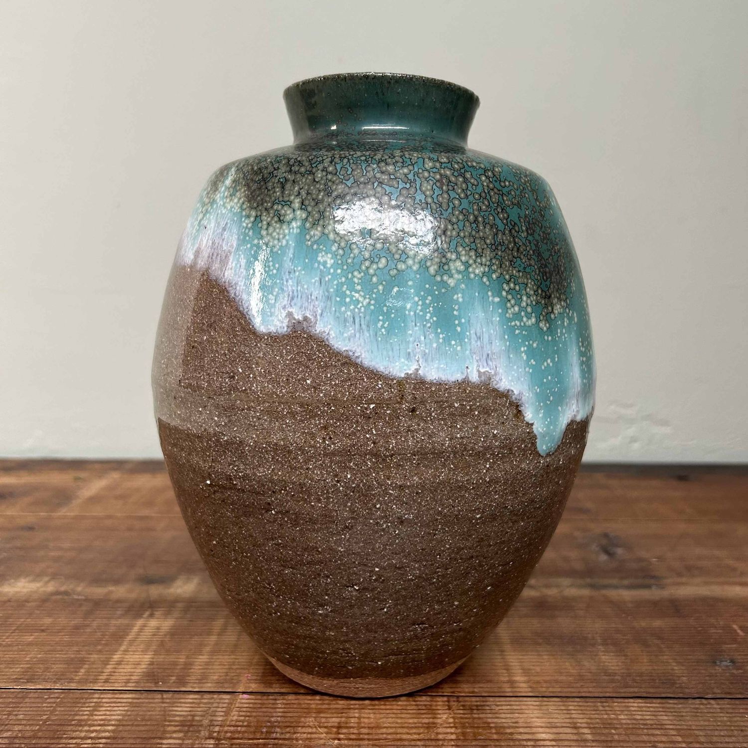 Glazed Ceramic Ikebana Flower Vase, Agano Yaki, Japan. Glazed Ceramic Ikebana Flower Vase, Agano Yaki, Japan.