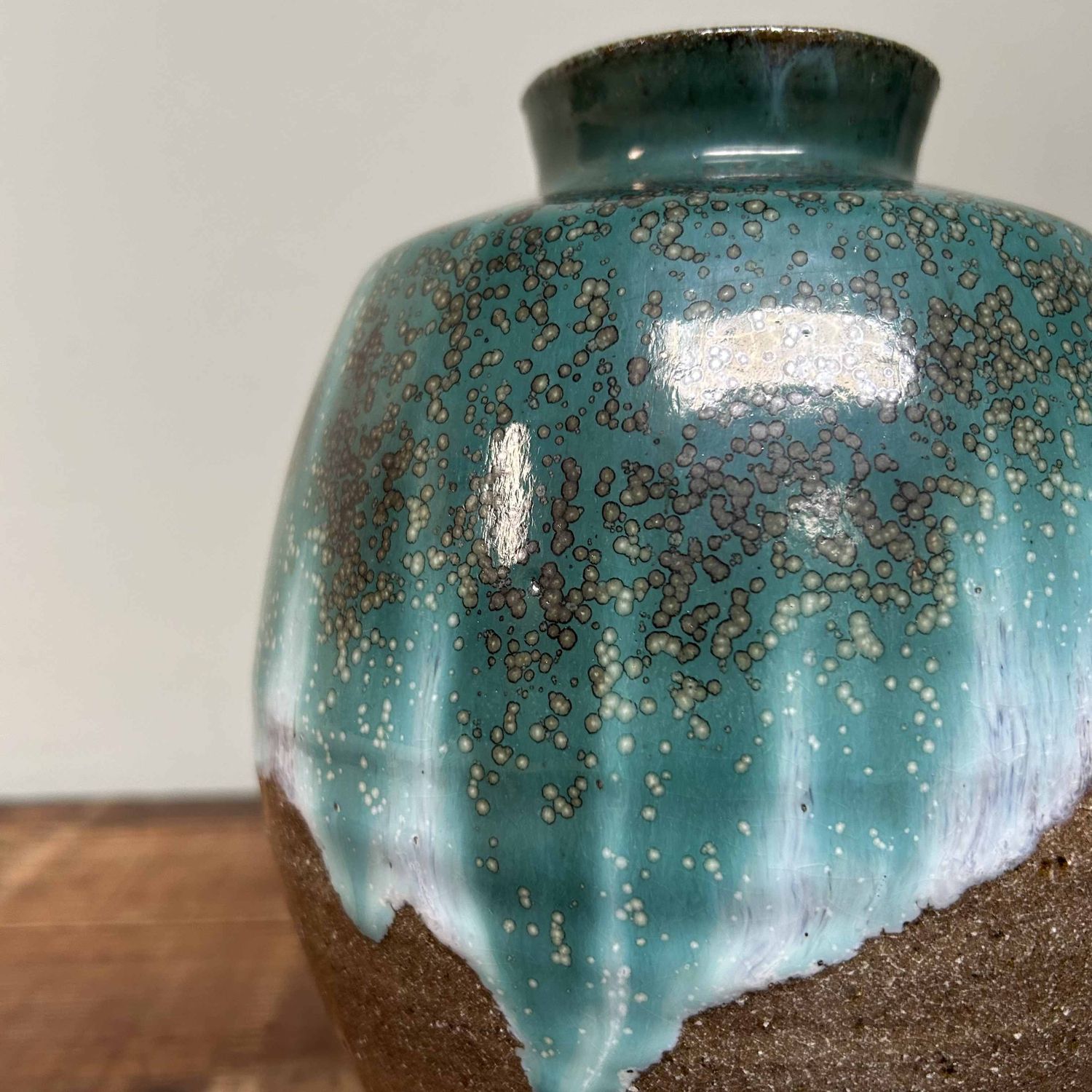 Glazed Ceramic Ikebana Flower Vase, Agano Yaki, Japan. Glazed Ceramic Ikebana Flower Vase, Agano Yaki, Japan.
