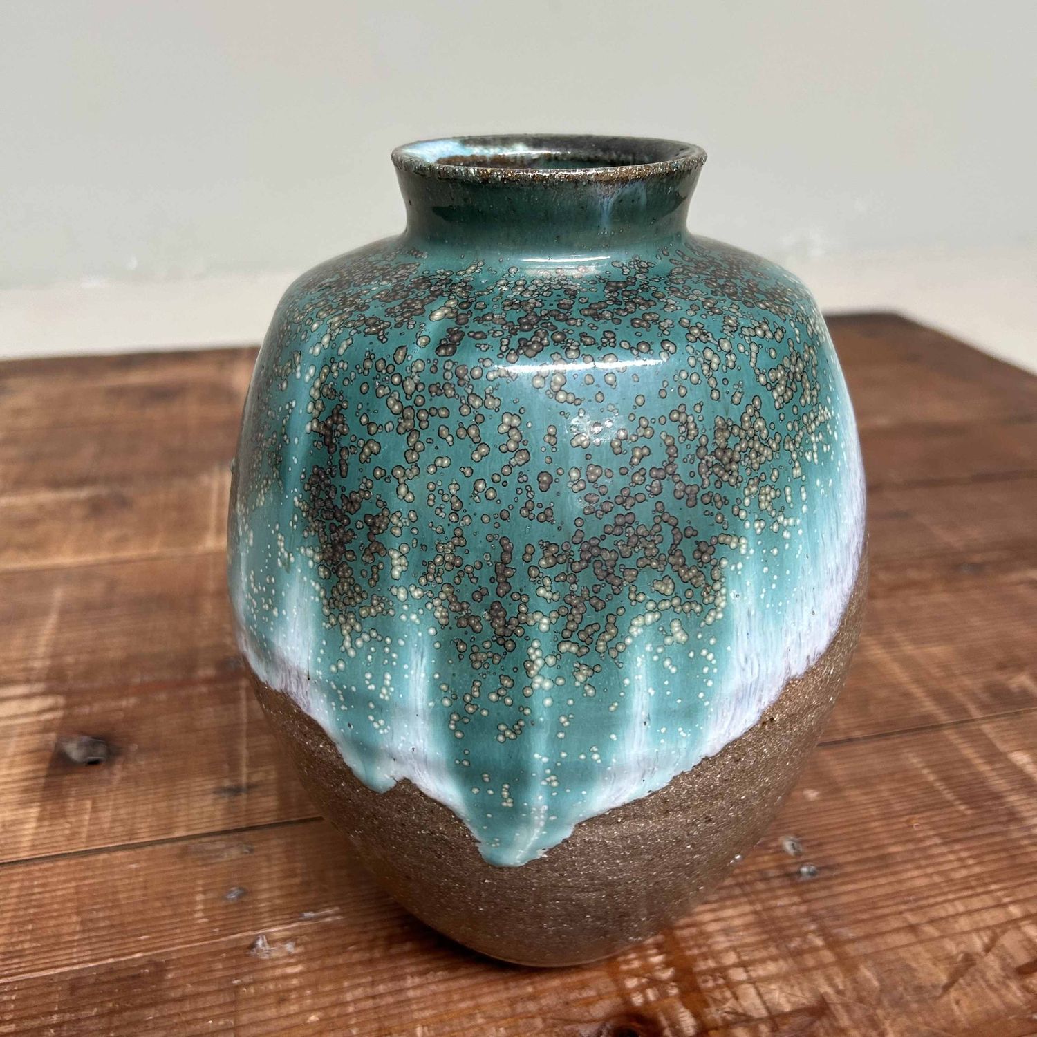 Glazed Ceramic Ikebana Flower Vase, Agano Yaki, Japan. Glazed Ceramic Ikebana Flower Vase, Agano Yaki, Japan.