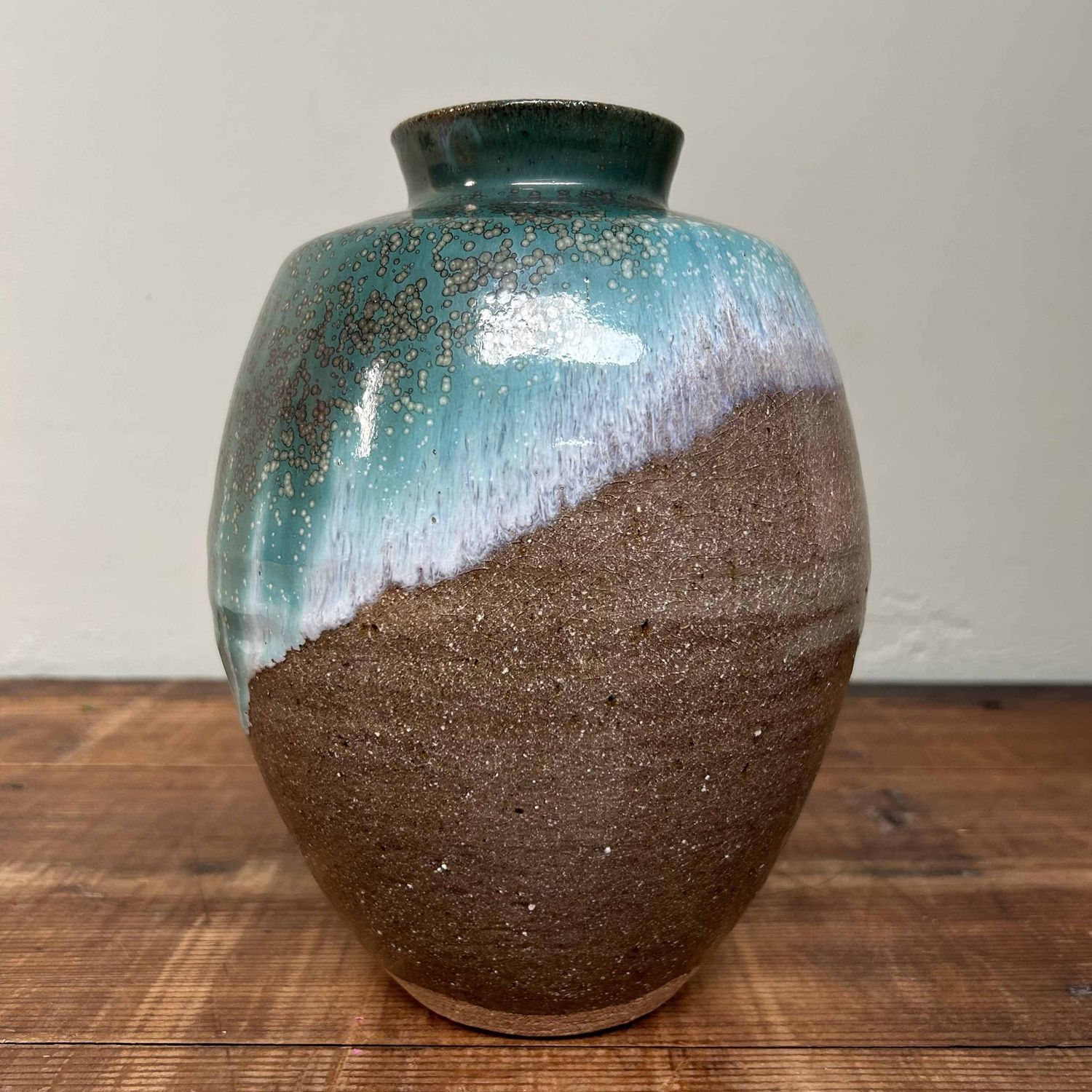 Glazed Ceramic Ikebana Flower Vase, Agano Yaki, Japan. Glazed Ceramic Ikebana Flower Vase, Agano Yaki, Japan.