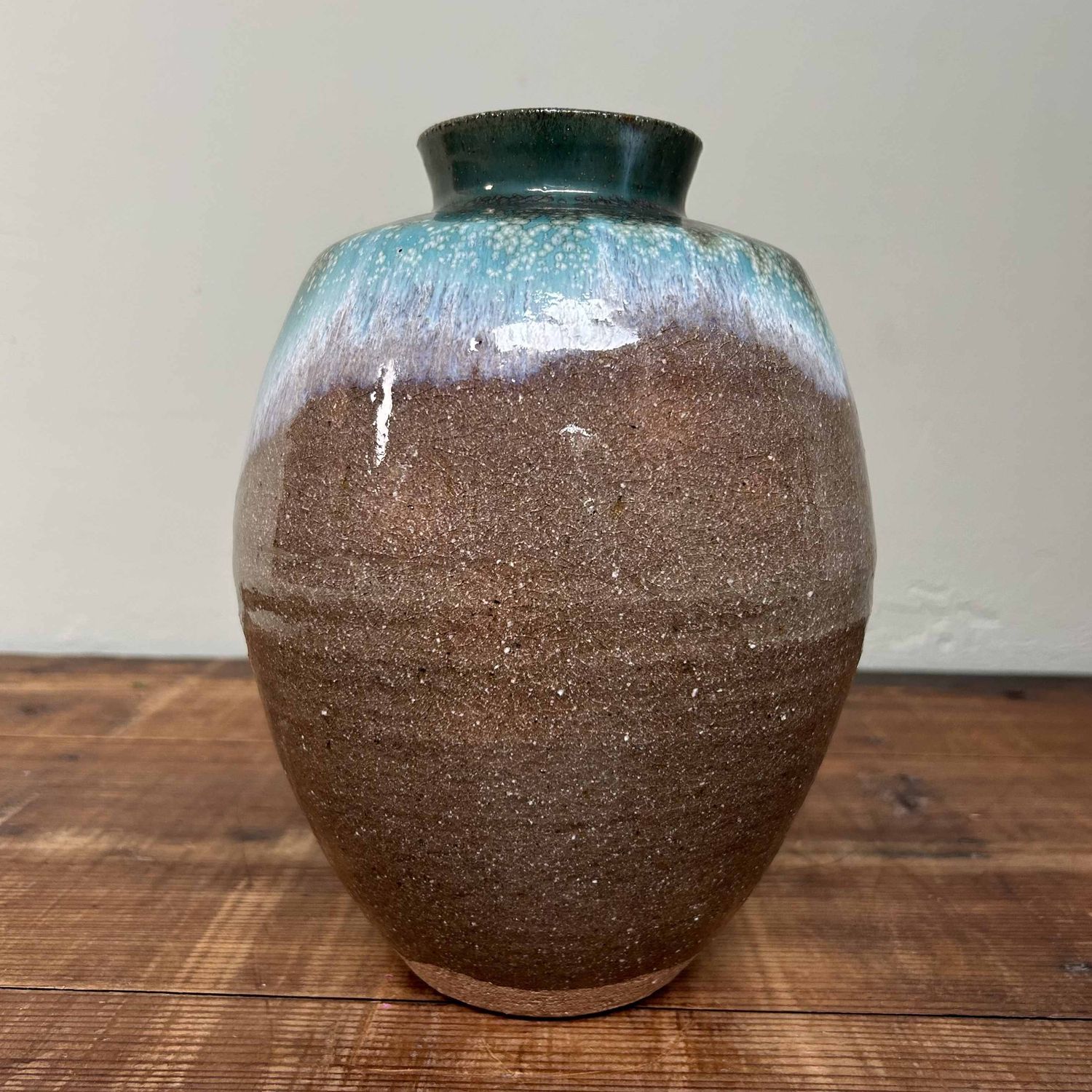 Glazed Ceramic Ikebana Flower Vase, Agano Yaki, Japan. Glazed Ceramic Ikebana Flower Vase, Agano Yaki, Japan.