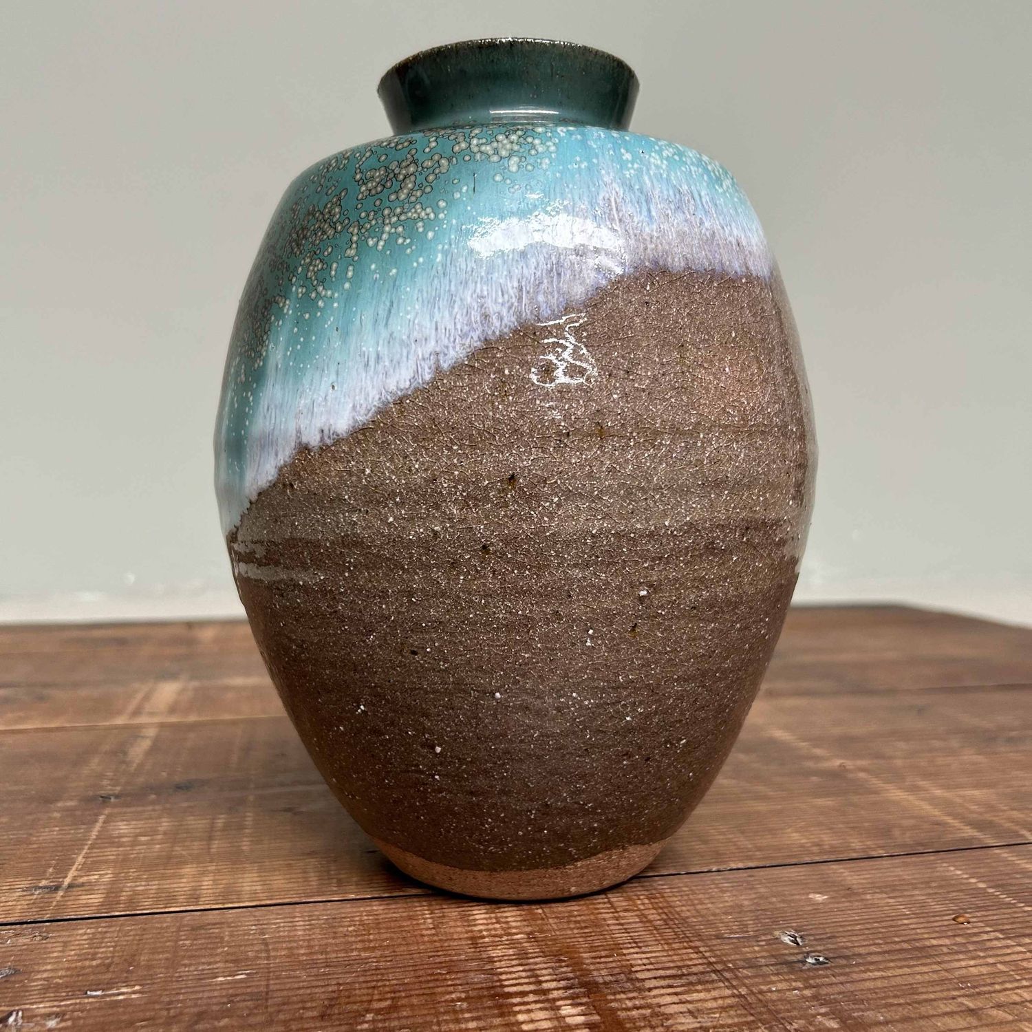 Glazed Ceramic Ikebana Flower Vase, Agano Yaki, Japan. Glazed Ceramic Ikebana Flower Vase, Agano Yaki, Japan.