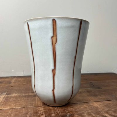 Keramieken Vintage Ikebana Bloemenvaas, Hagi Ware, Japan.