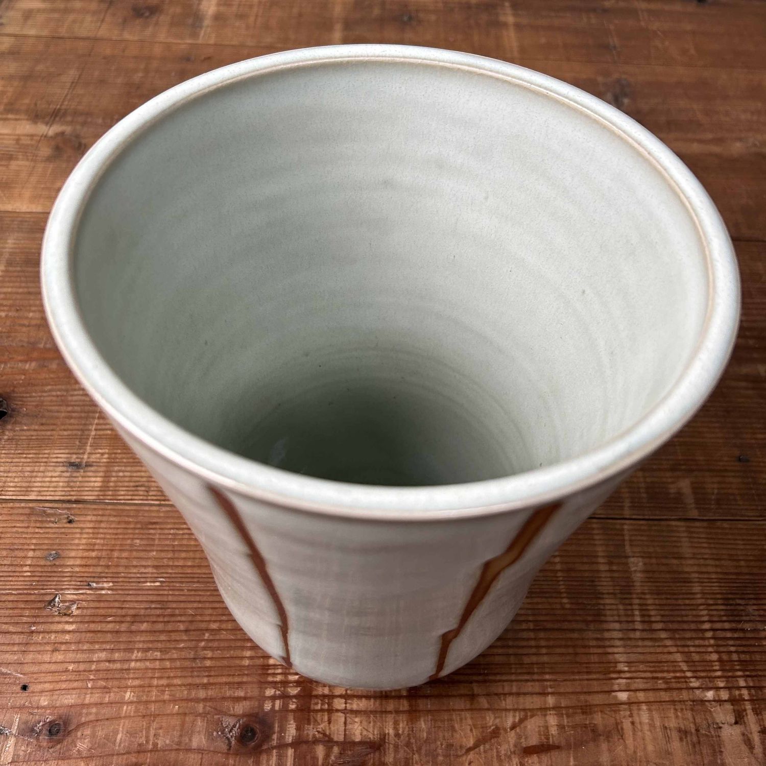 Ceramic Vintage Ikebana Flower Vase, Hagi Ware, Japan.