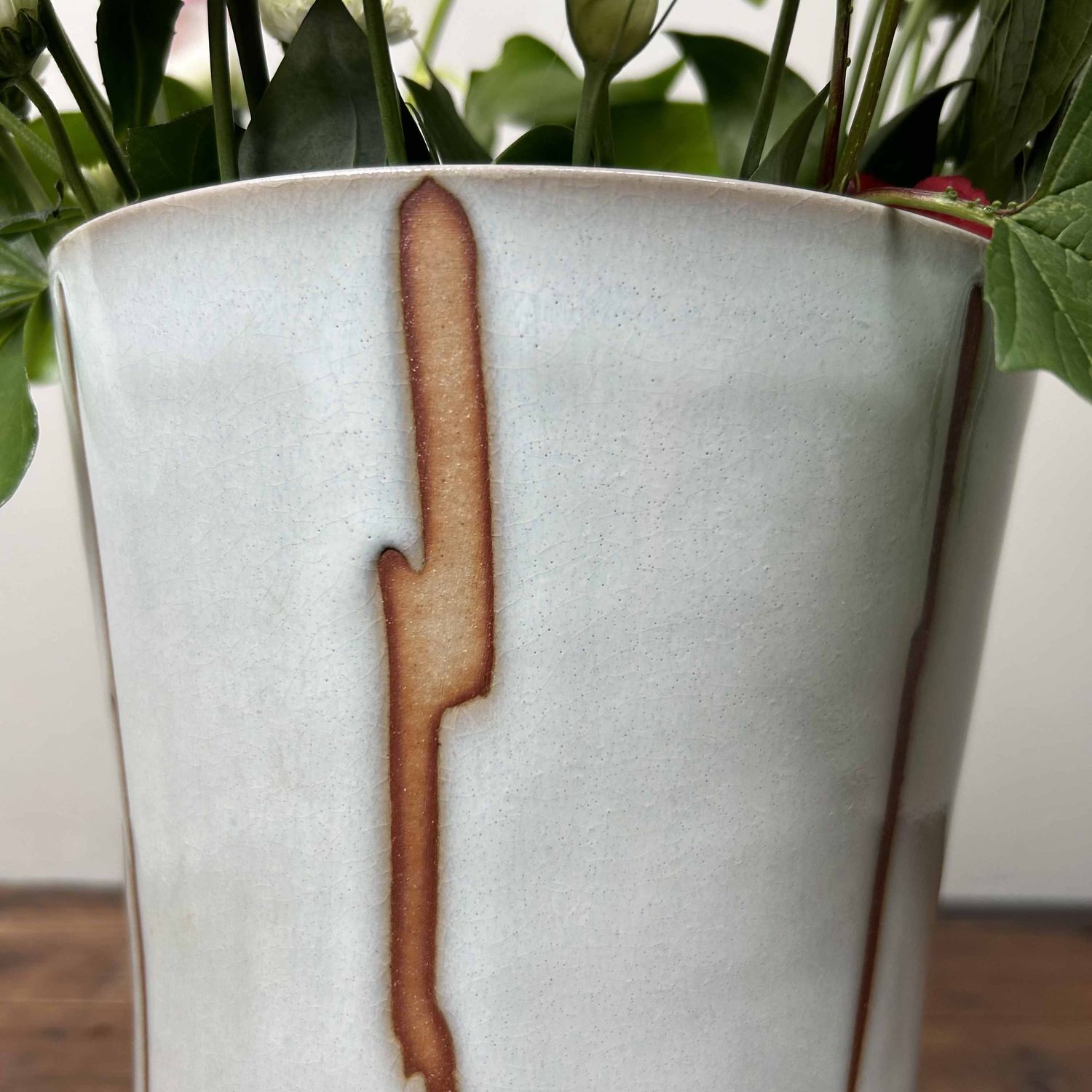 Ceramic Vintage Ikebana Flower Vase, Hagi Ware, Japan.