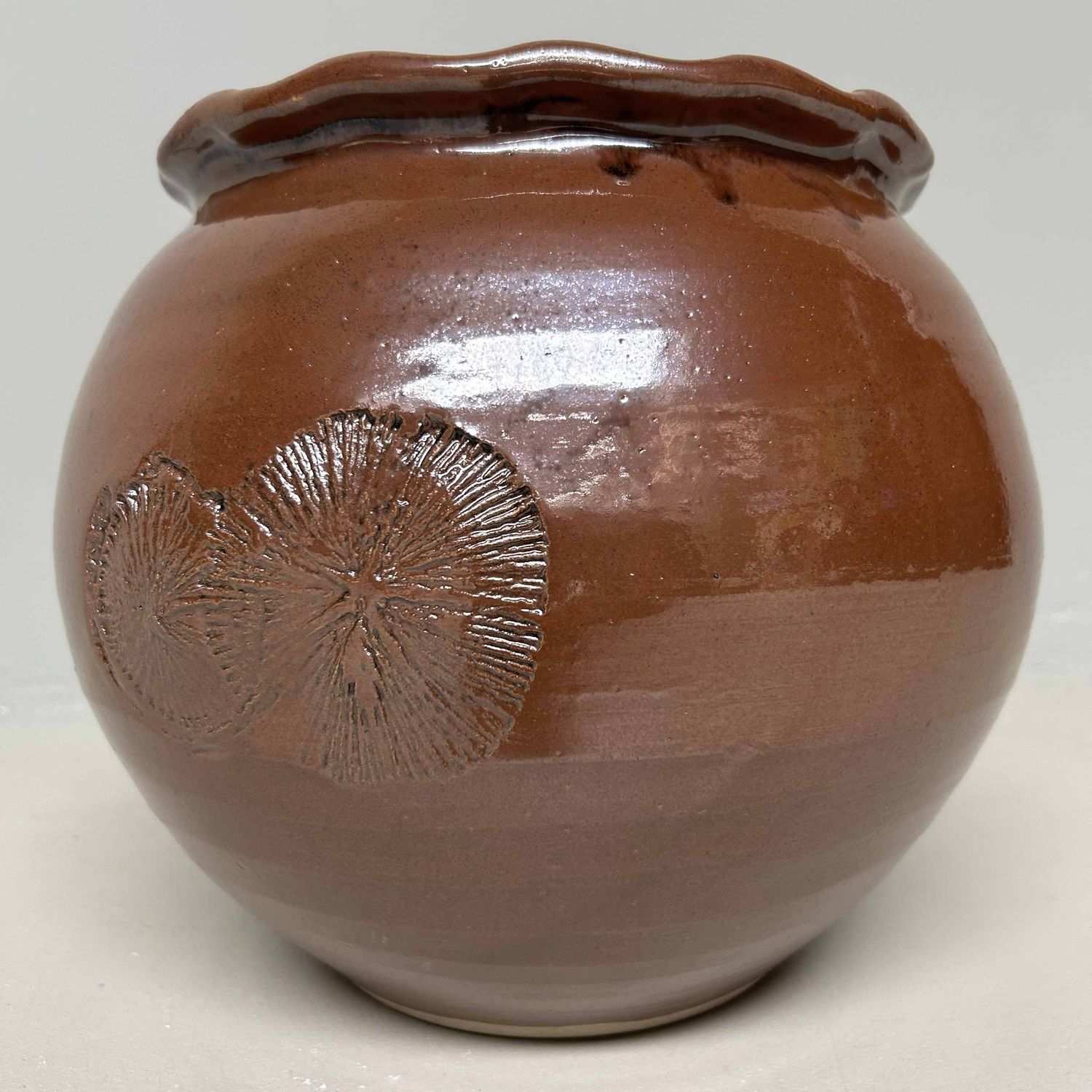 Earthenware Ikebana Flower Vase, Kasama Yaki, Shōwa Period.