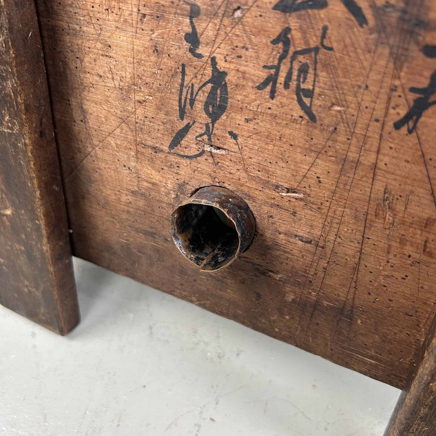 Antique Wooden Zenibako Temple Offering Box, Meiji Period, Japan.