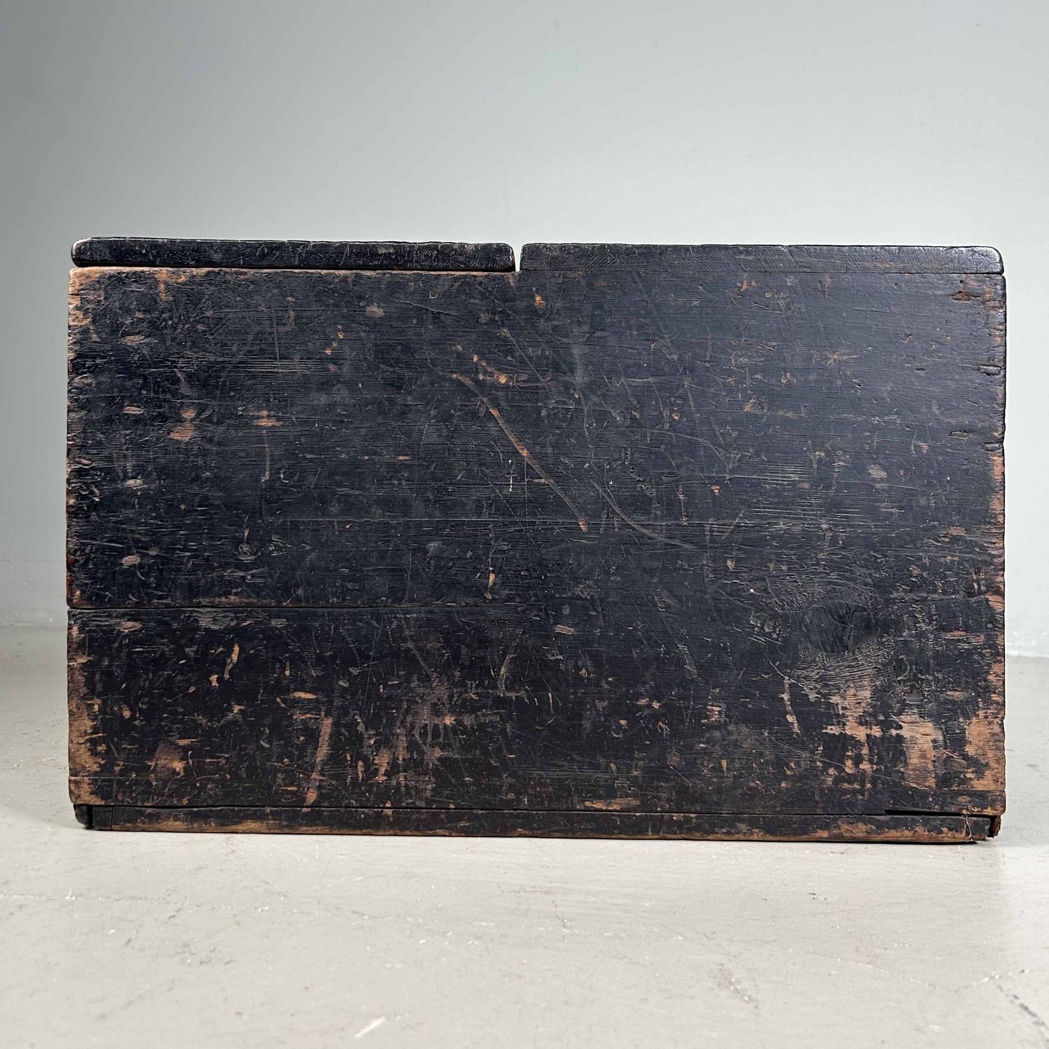 Antique Wooden Zenibako Temple Offering Box, Meiji Period, Japan.