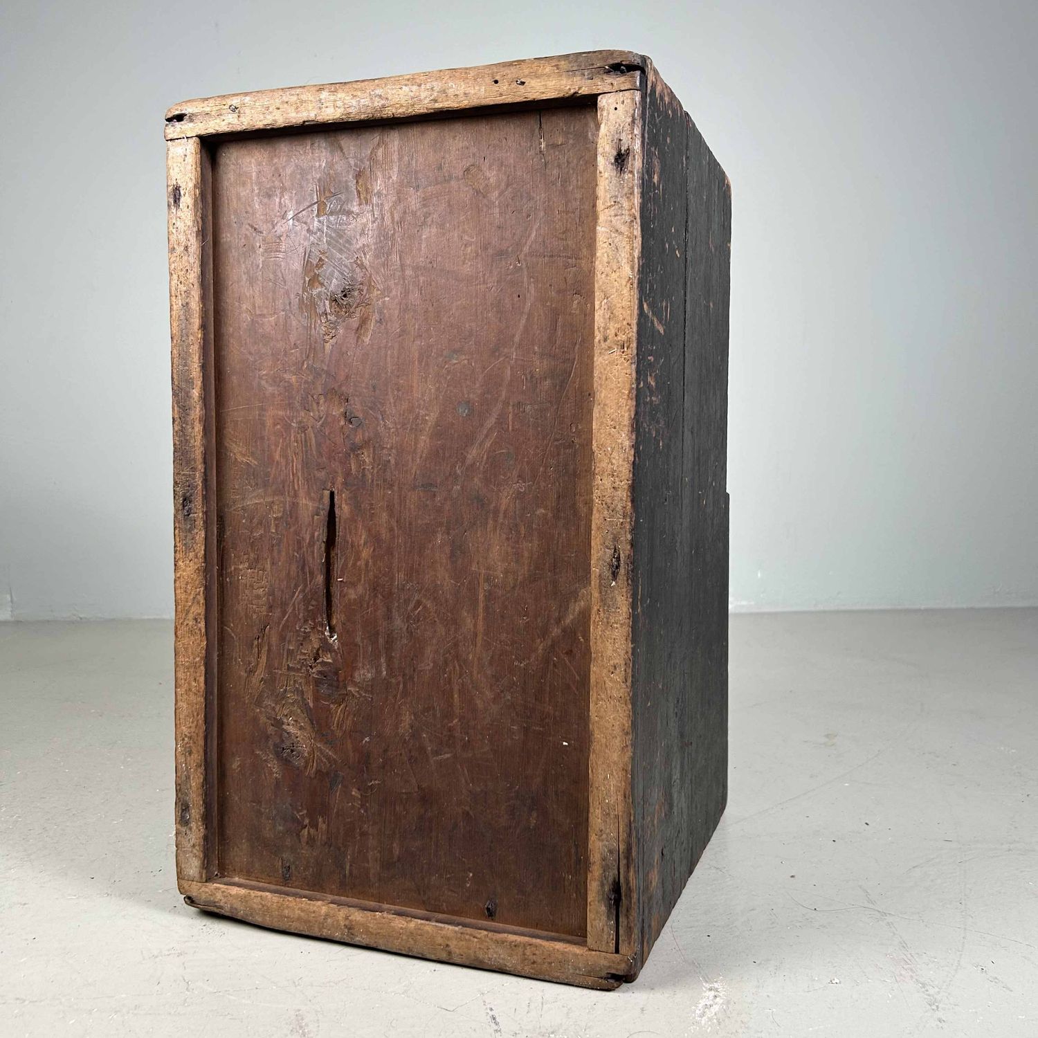 Antique Wooden Zenibako Temple Offering Box, Meiji Period, Japan.