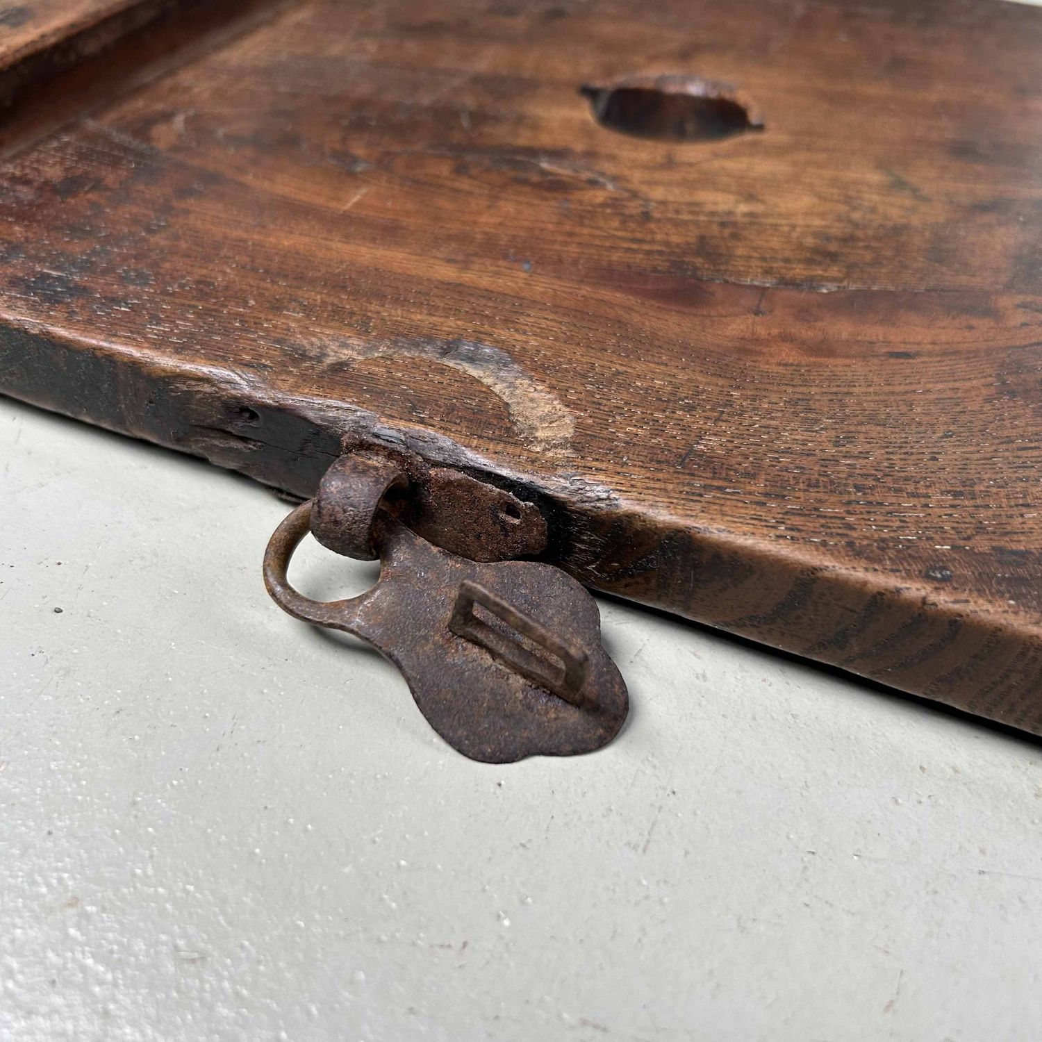 Antique Wooden Zenibako Temple Offering Box, Meiji Period, Japan.