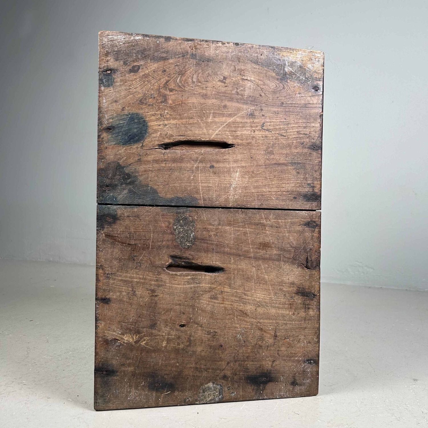 Antique Wooden Zenibako Temple Offering Box, Meiji Period, Japan.