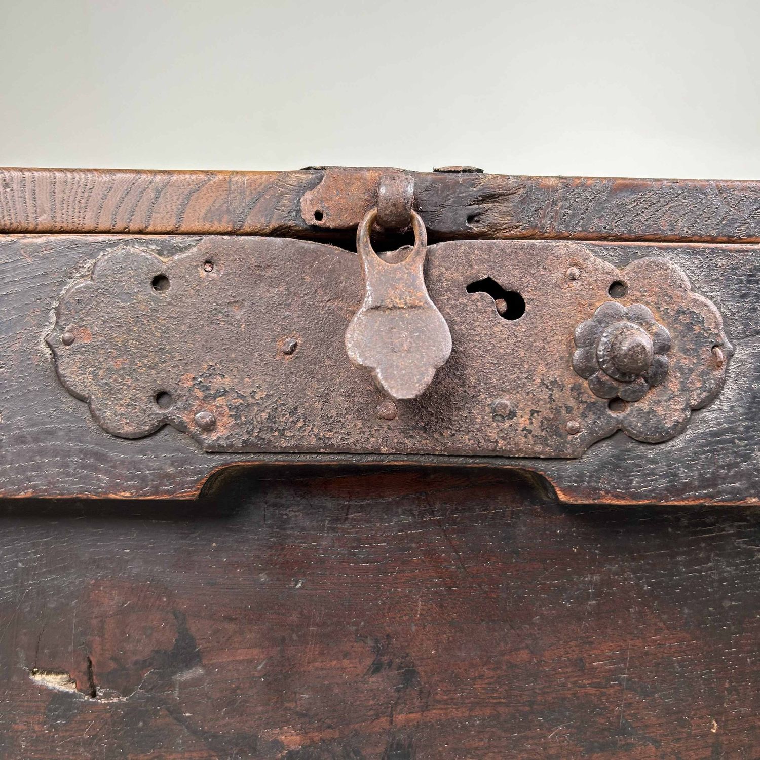 Antique Wooden Zenibako Temple Offering Box, Meiji Period, Japan.