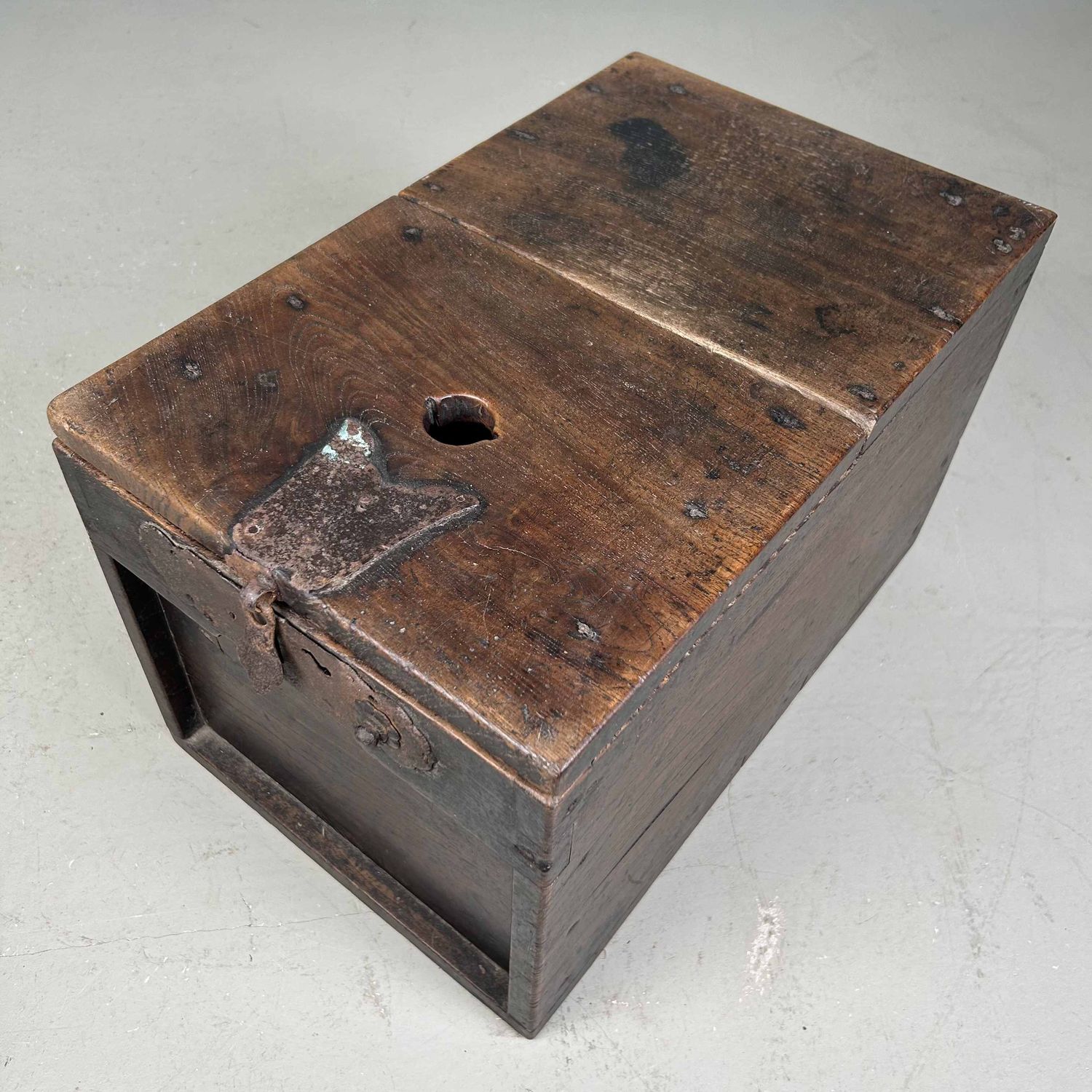 Antique Wooden Zenibako Temple Offering Box, Meiji Period, Japan.