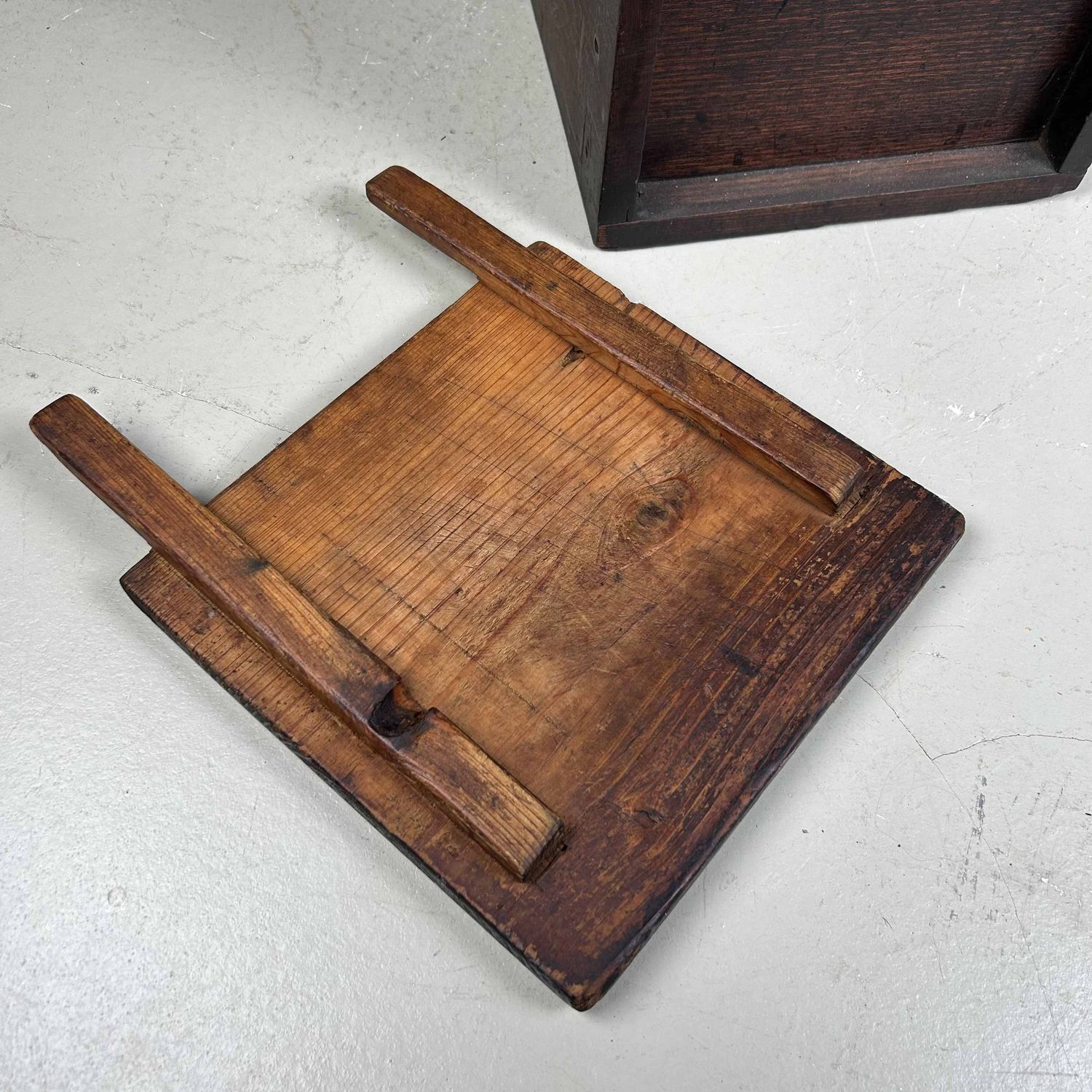 Antique Wooden Zenibako Temple Offering Box, Meiji Period, Japan.