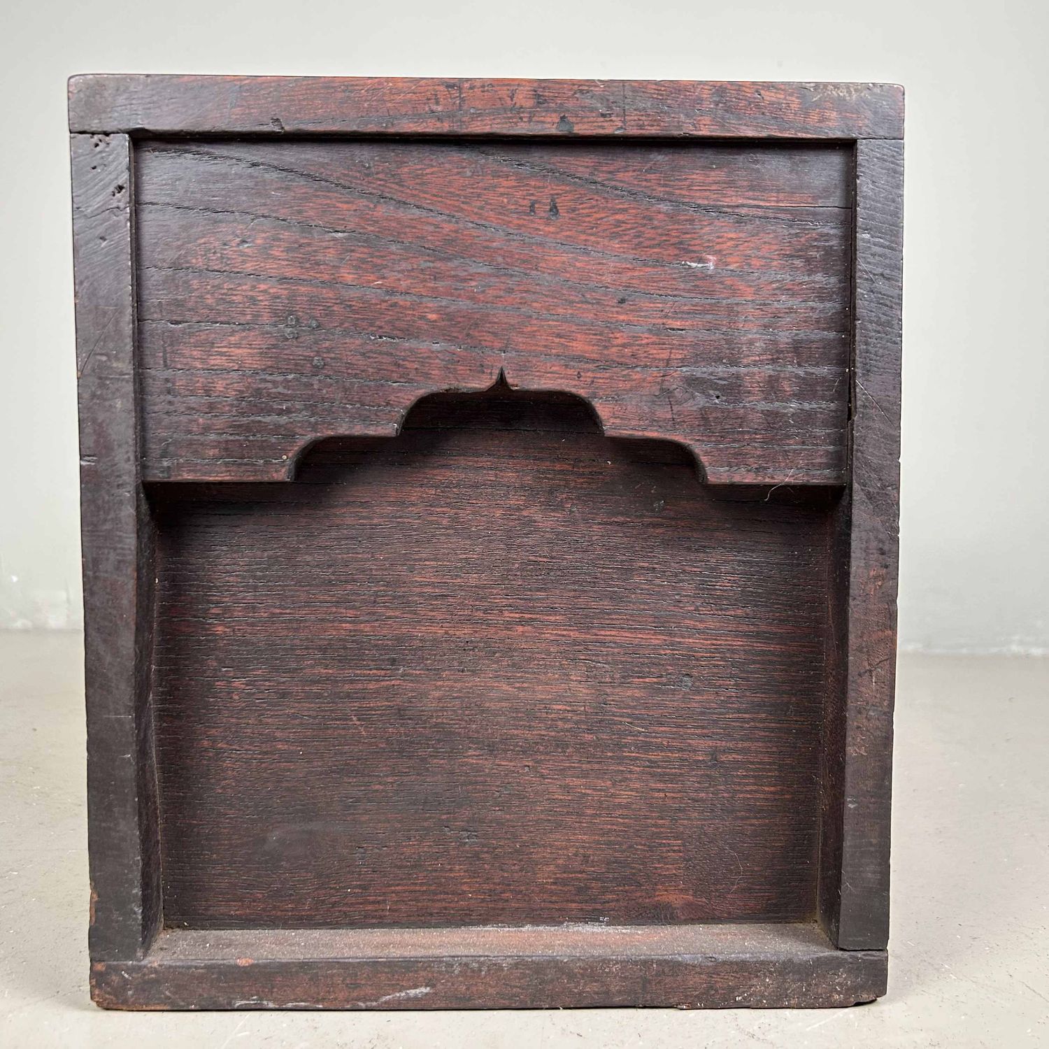 Antique Wooden Zenibako Temple Offering Box, Meiji Period, Japan.