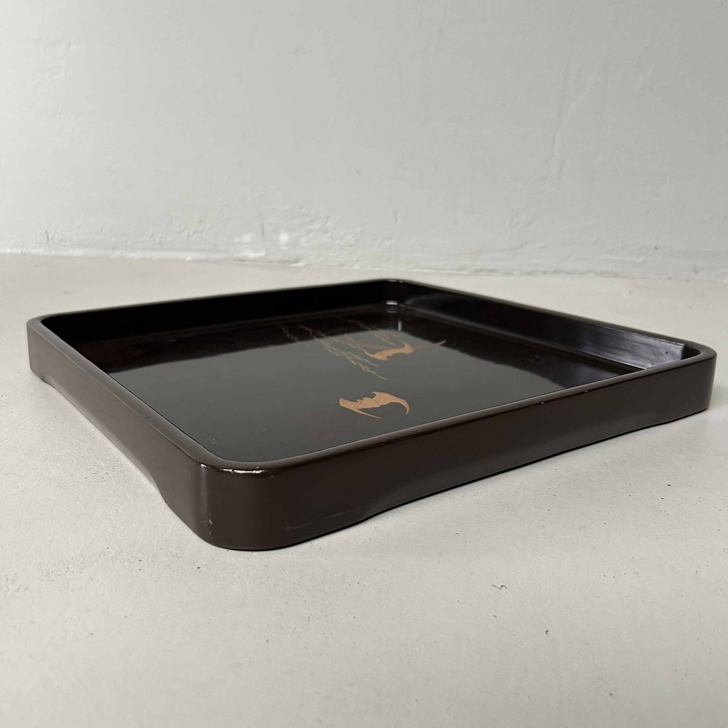 Urushi Lacquerware 'Bat & Moon' Tray, Meiji period, Japan.
