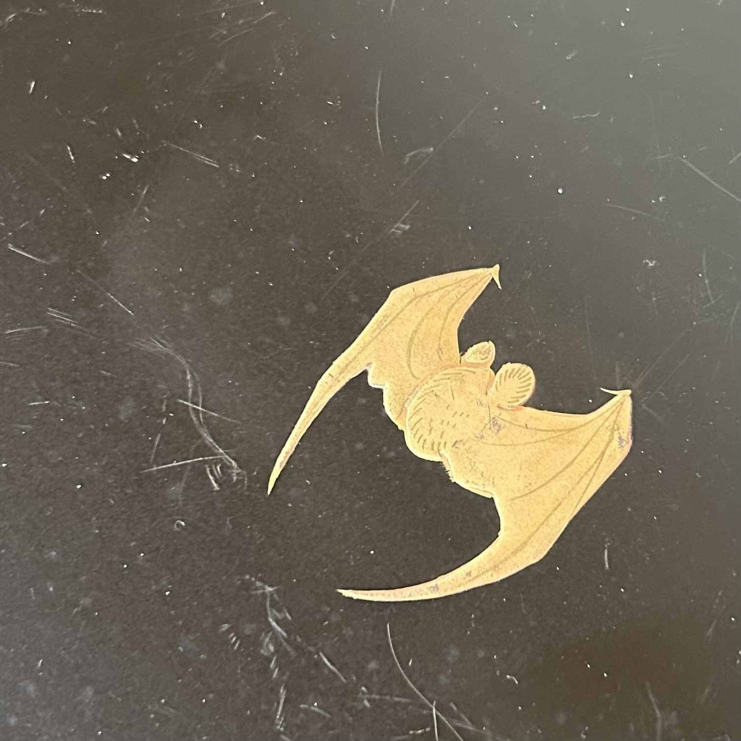 Urushi Lacquerware 'Bat & Moon' Tray, Meiji period, Japan.