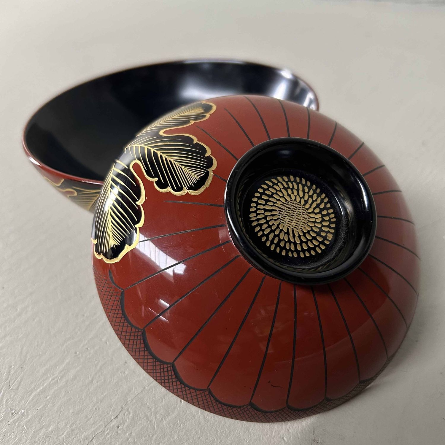 Authentic Set (10) of Wajima-Nuri Owan Serving Bowls, Shōwa Period, Japan.