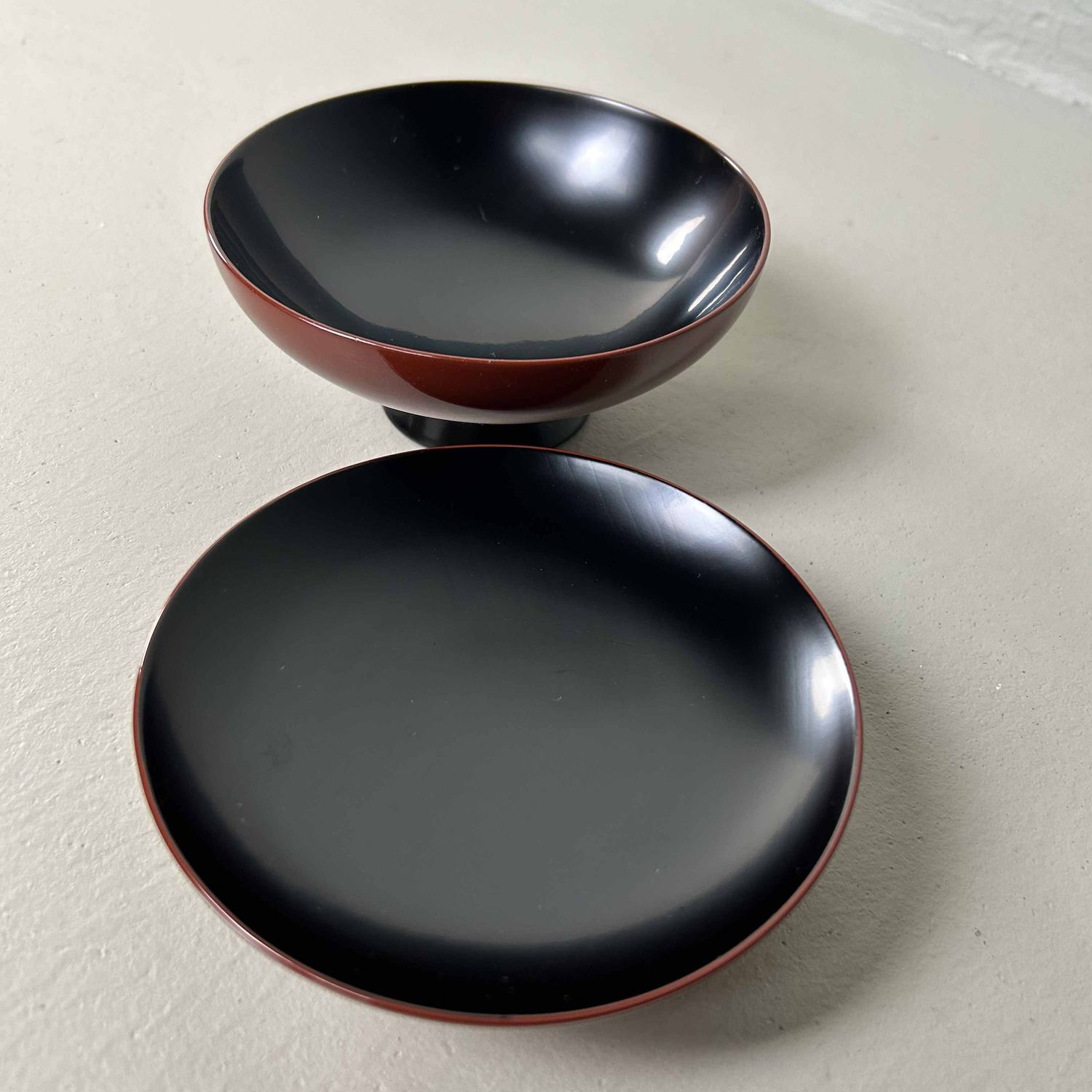 Authentic Set (10) of Wajima-Nuri Owan Serving Bowls, Shōwa Period, Japan.