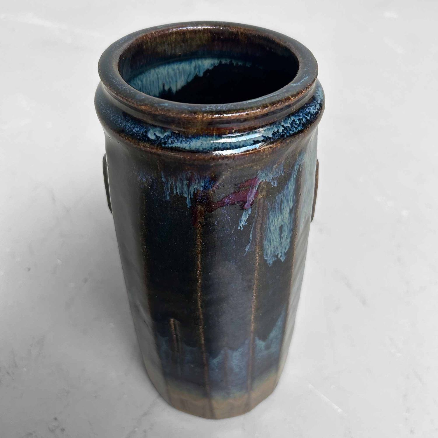 Shino Yaki 志野 Ikebana Bloemenvaas door Hasegawa, Shōwa-periode, Japan.