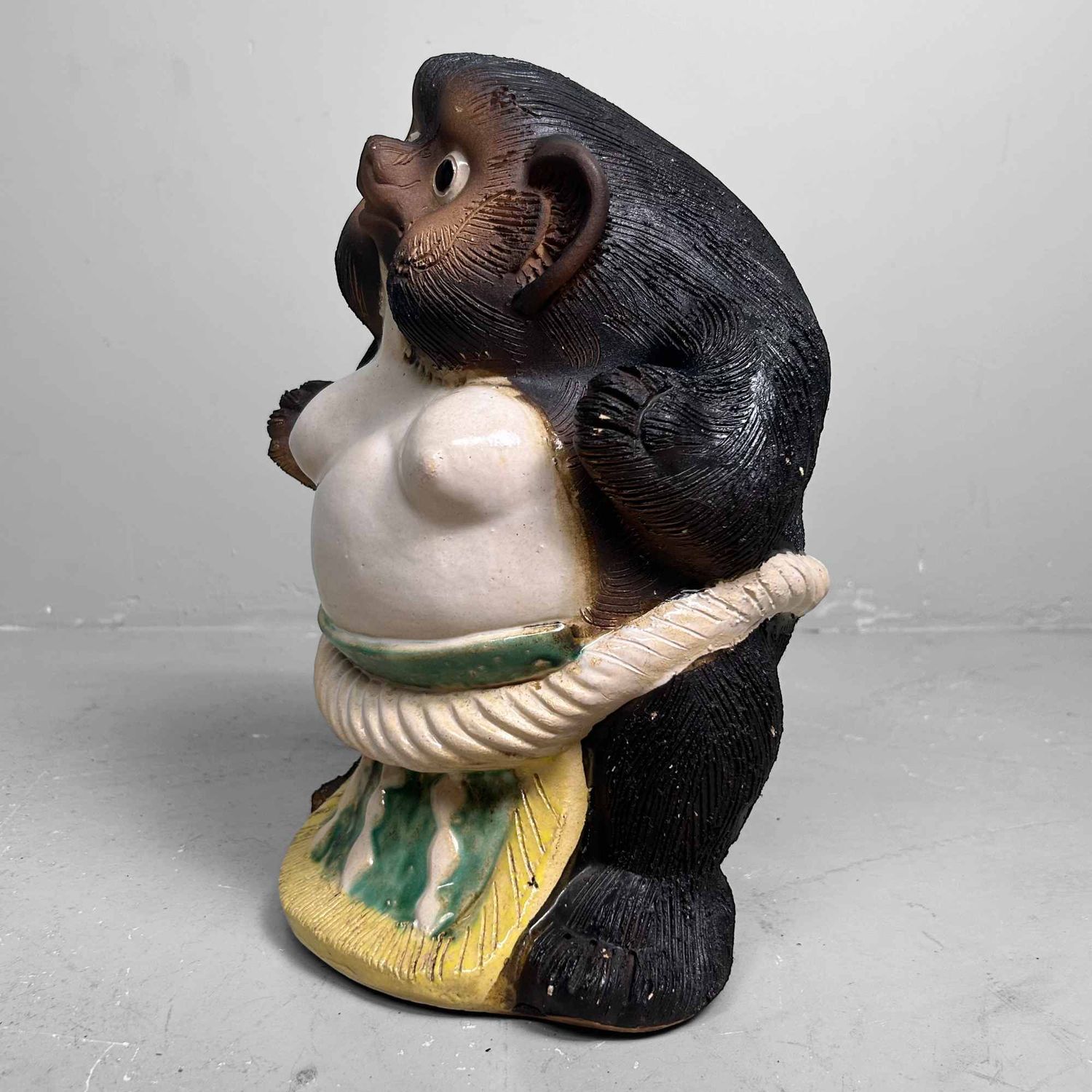 Decorative Tanuki 狸 Statue, Shigaraki Pottery, Shōwa Period, Japan.