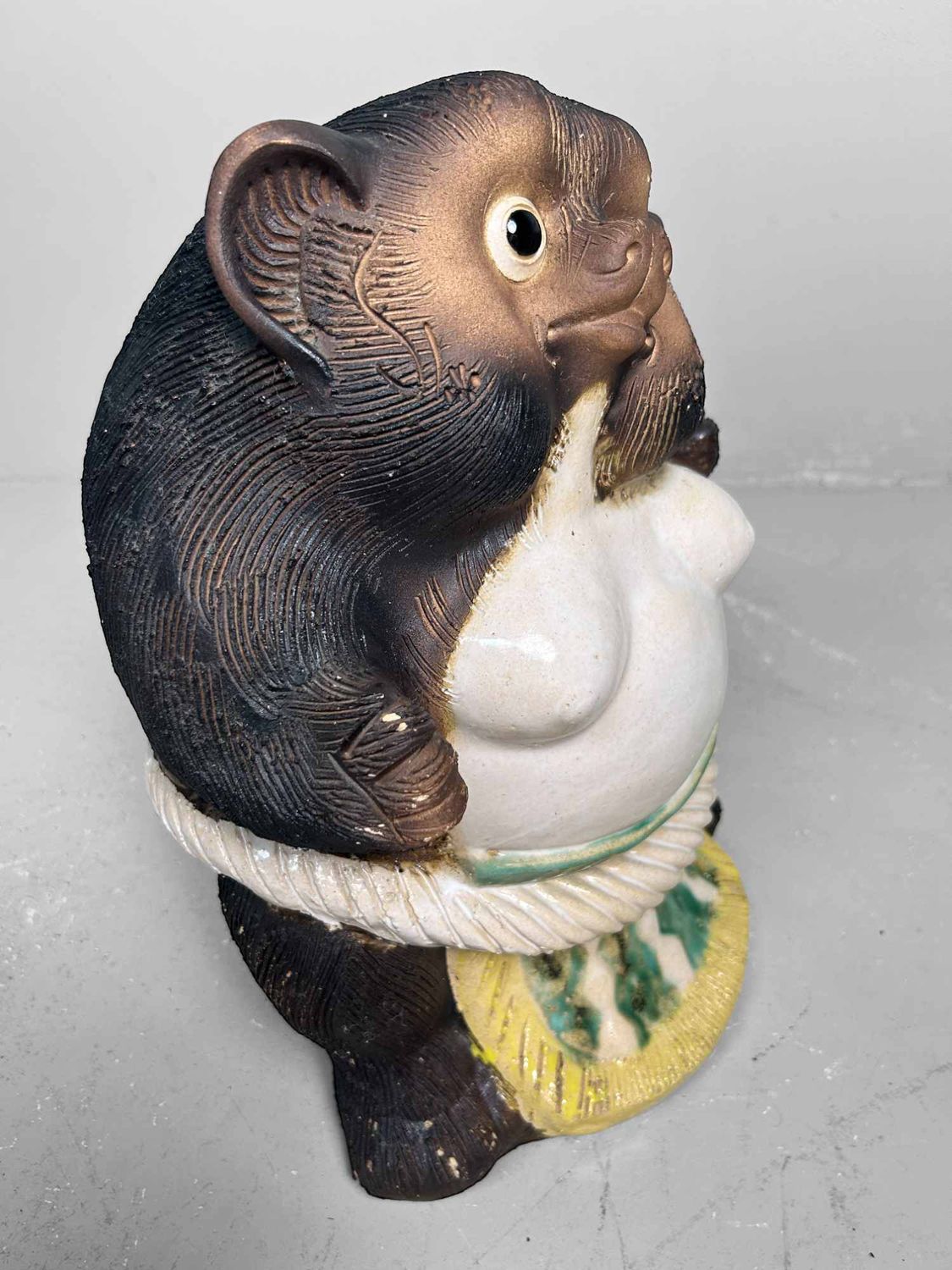 Decorative Tanuki 狸 Statue, Shigaraki Pottery, Shōwa Period, Japan.