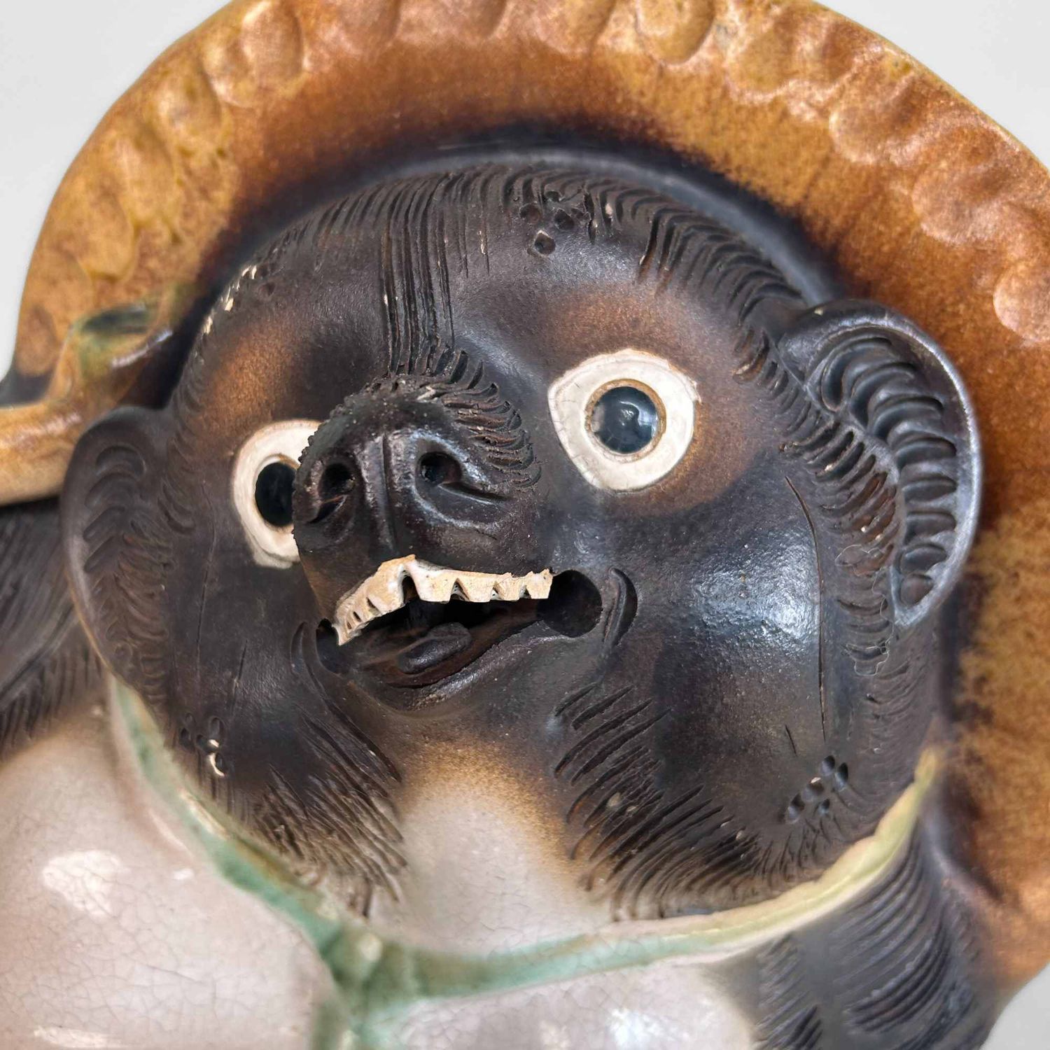 Large Decorative Tanuki 狸 Statue, Shigaraki Pottery, Shōwa Period, Japan.