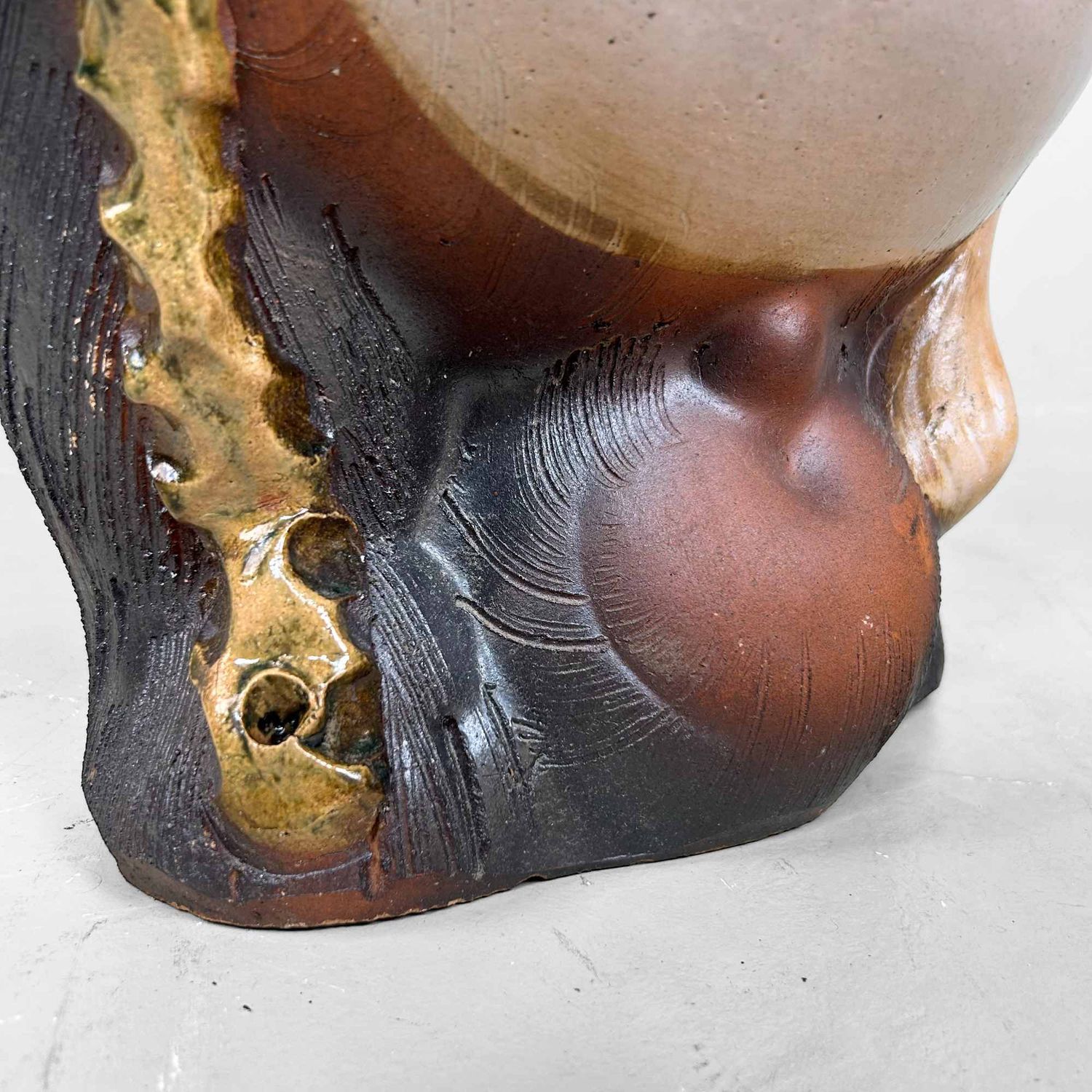 Large Decorative Tanuki 狸 Statue, Shigaraki Pottery, Shōwa Period, Japan.