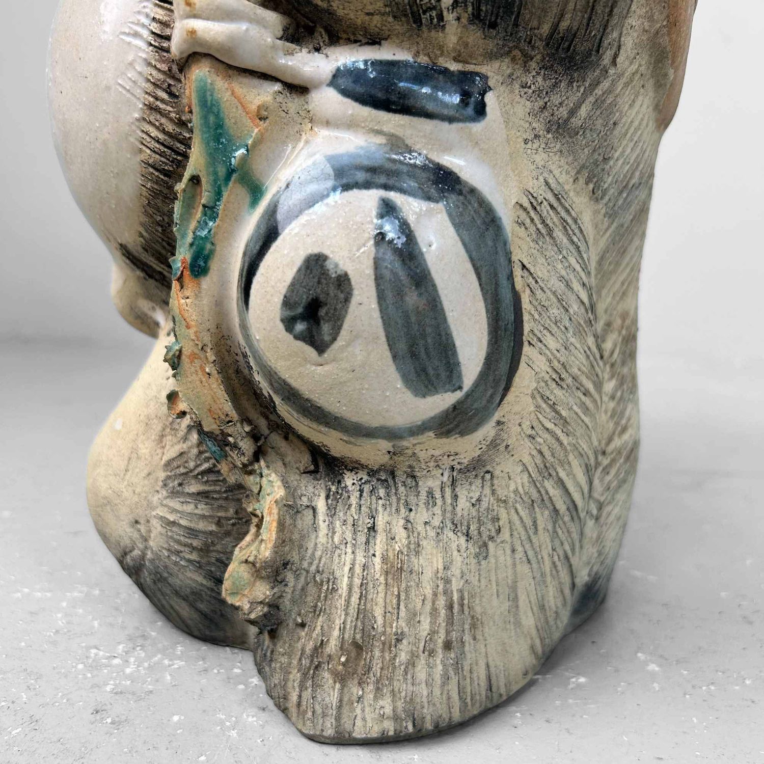 Decorative Tanuki 狸 Statue, Shigaraki Pottery, Shōwa Period, Japan.