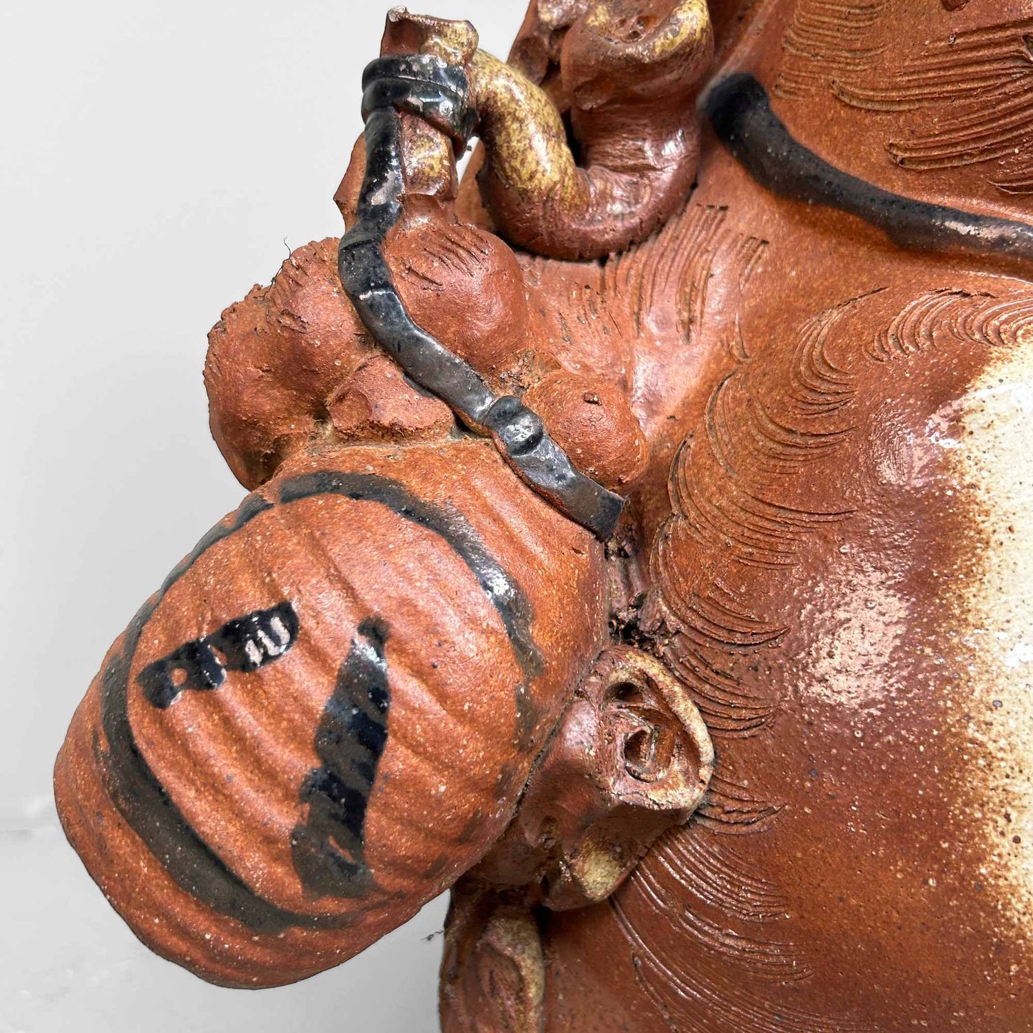 Large Decorative Tanuki 狸 Statue, Shigaraki Pottery, Shōwa Period, Japan.