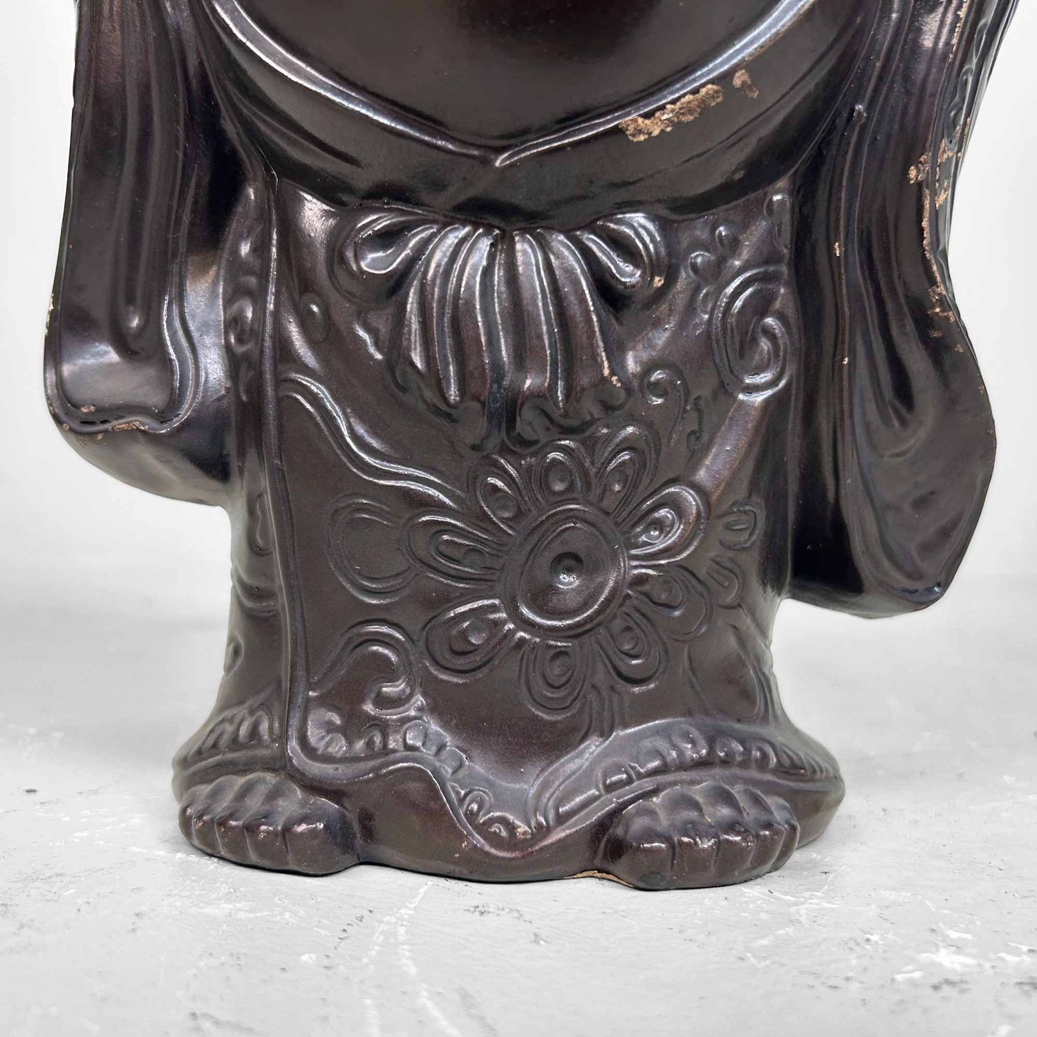 Gipsen Beeld van Hotei, Lachende Boeddha, Shōwa-periode, Japan.