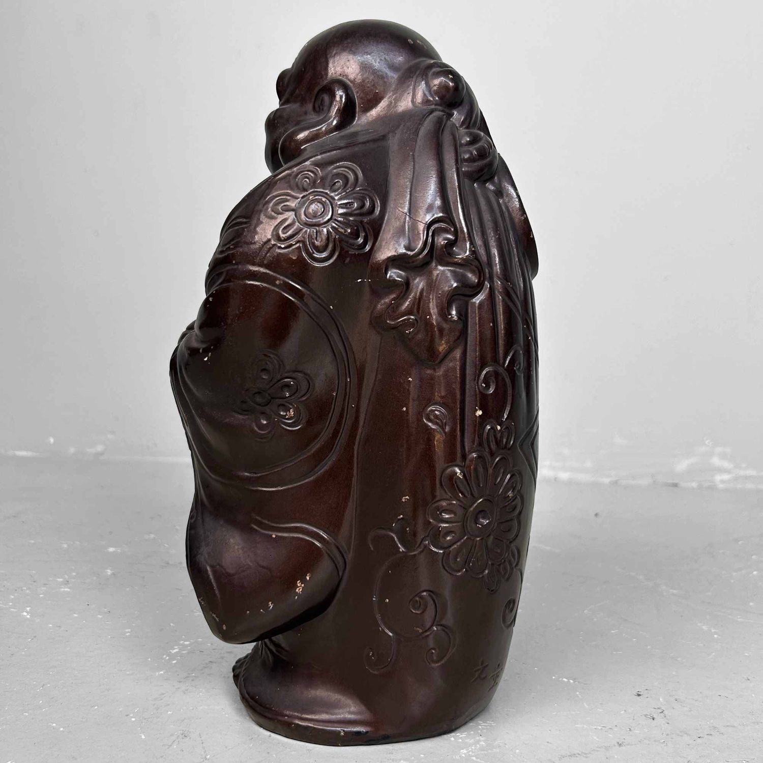 Gipsen Beeld van Hotei, Lachende Boeddha, Shōwa-periode, Japan.