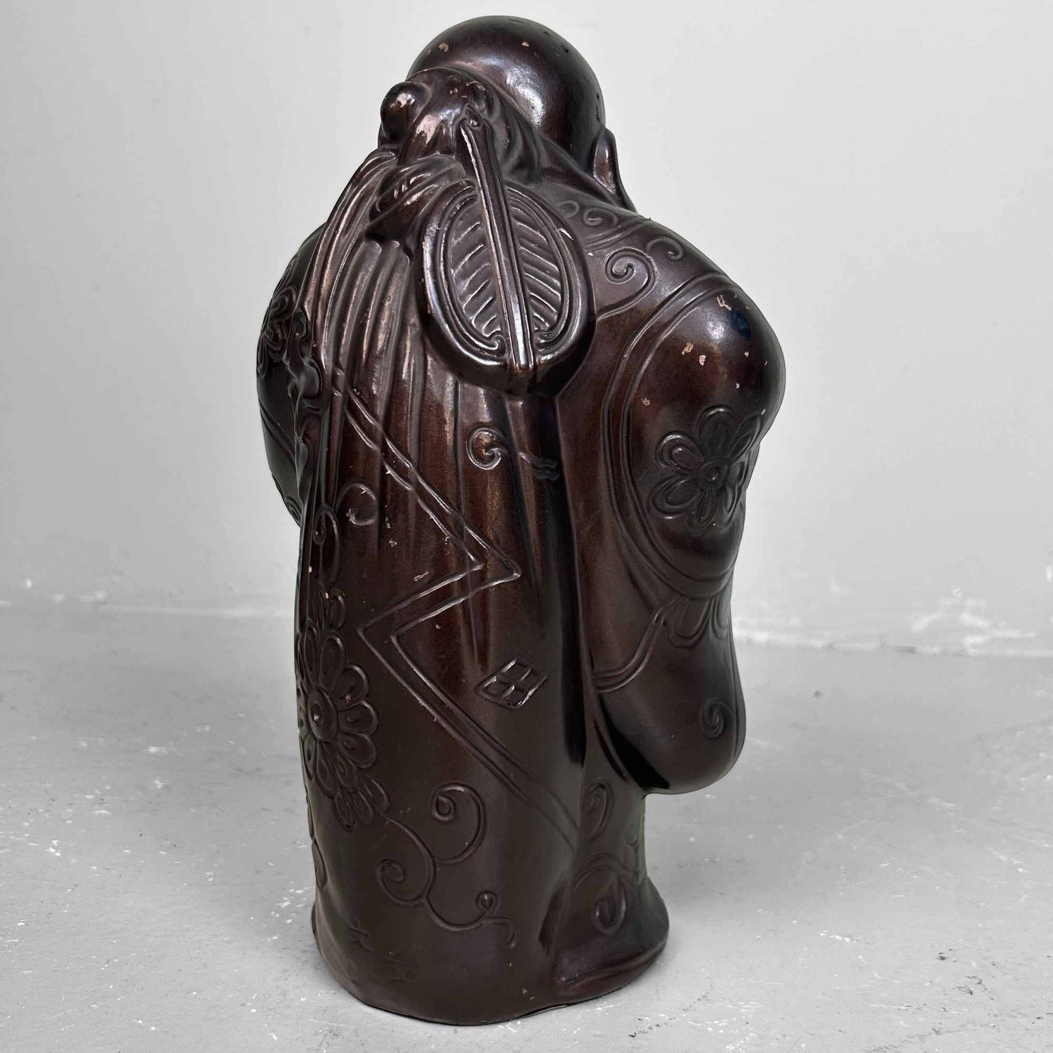 Gipsen Beeld van Hotei, Lachende Boeddha, Shōwa-periode, Japan.