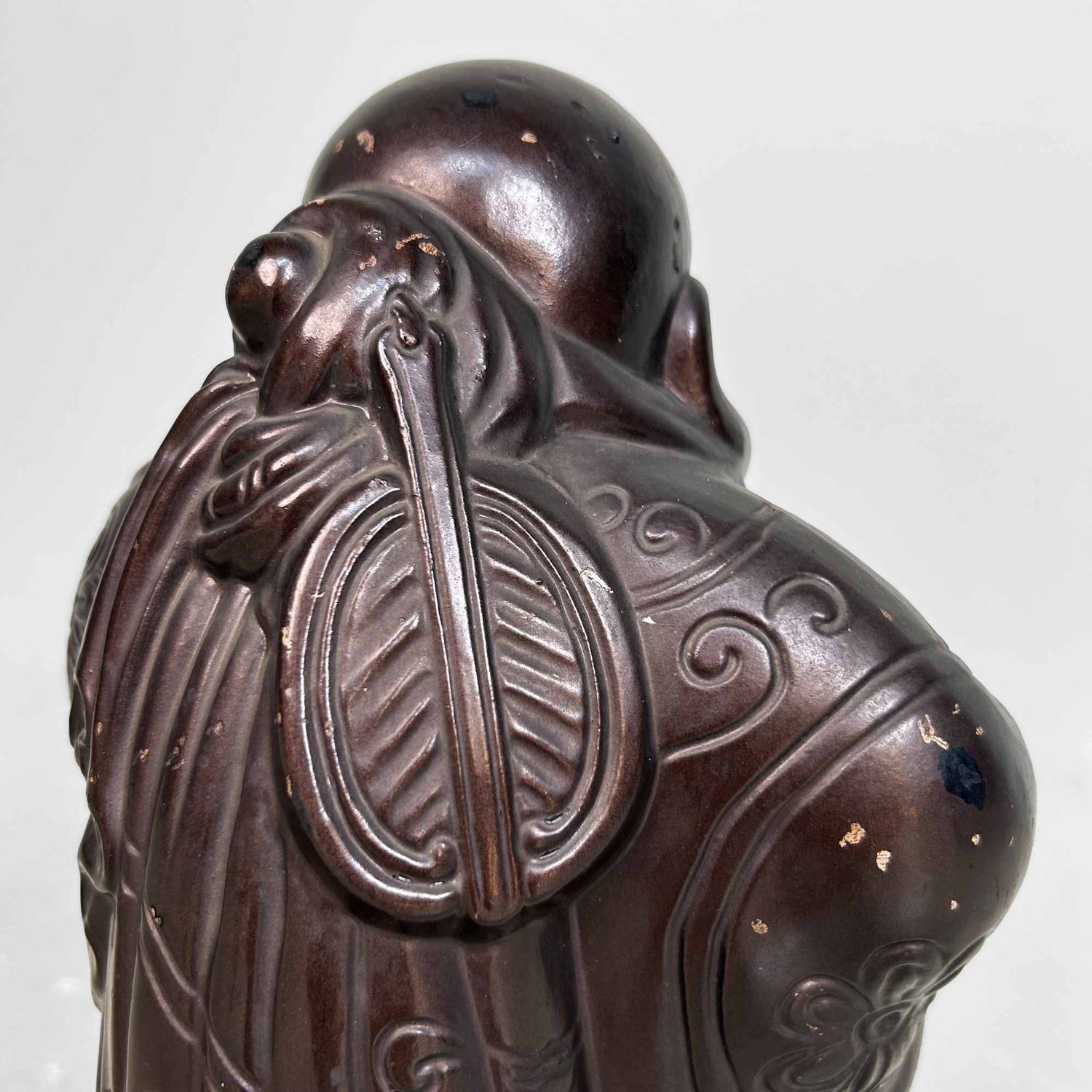 Gipsen Beeld van Hotei, Lachende Boeddha, Shōwa-periode, Japan.