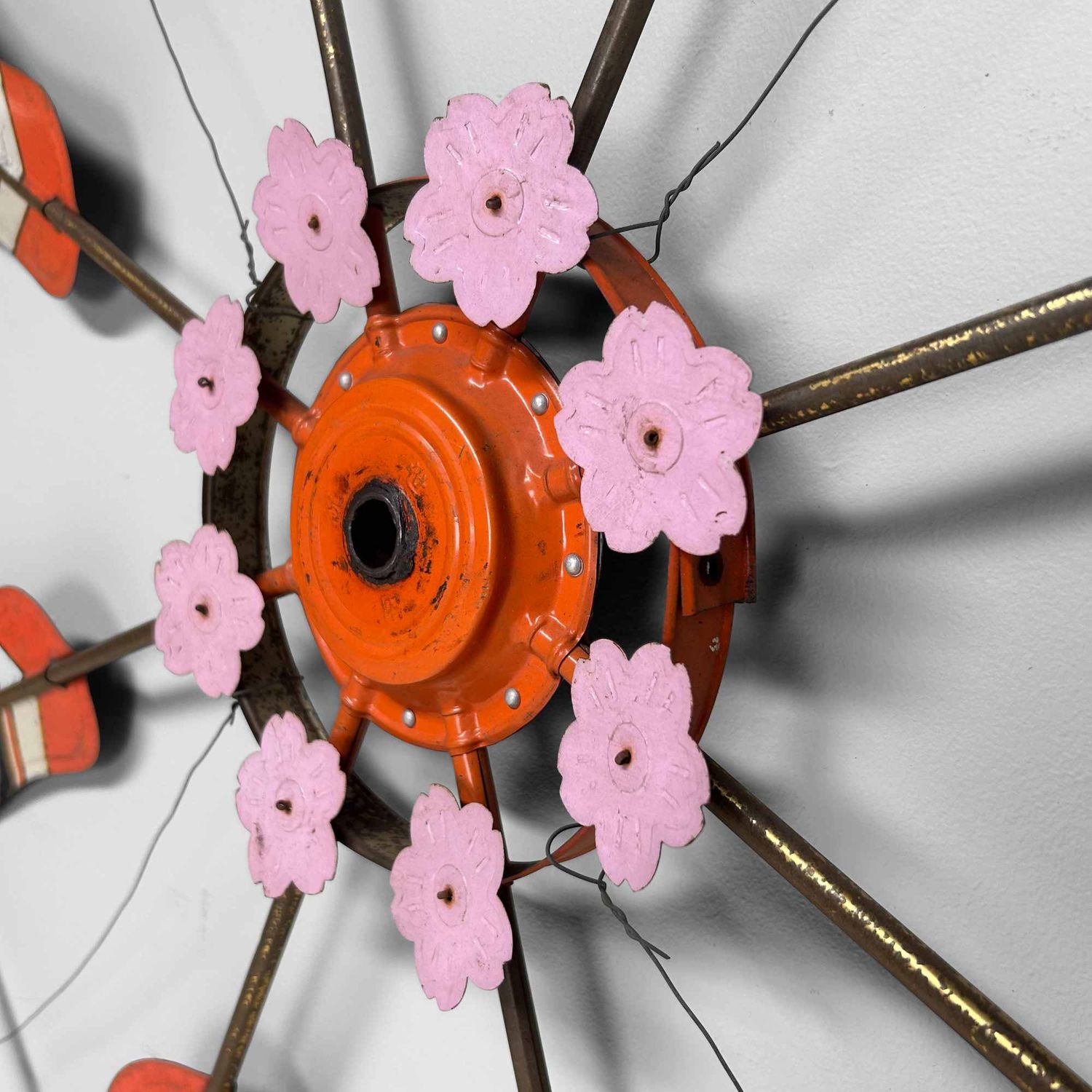 Set of Decorative Vintage Spinning Wheels Koinobori Matsuri, Japan.