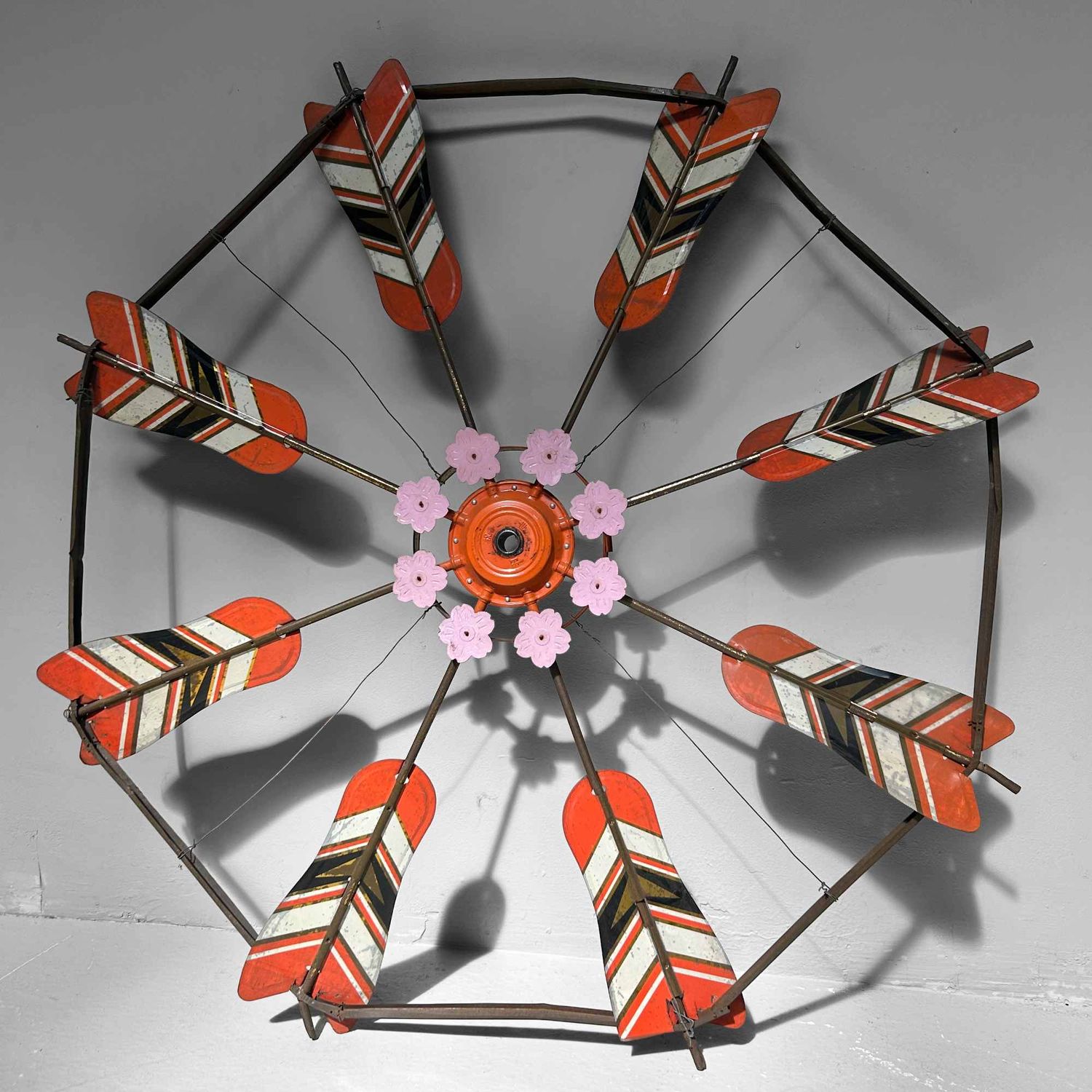 Set of Decorative Vintage Spinning Wheels Koinobori Matsuri, Japan.