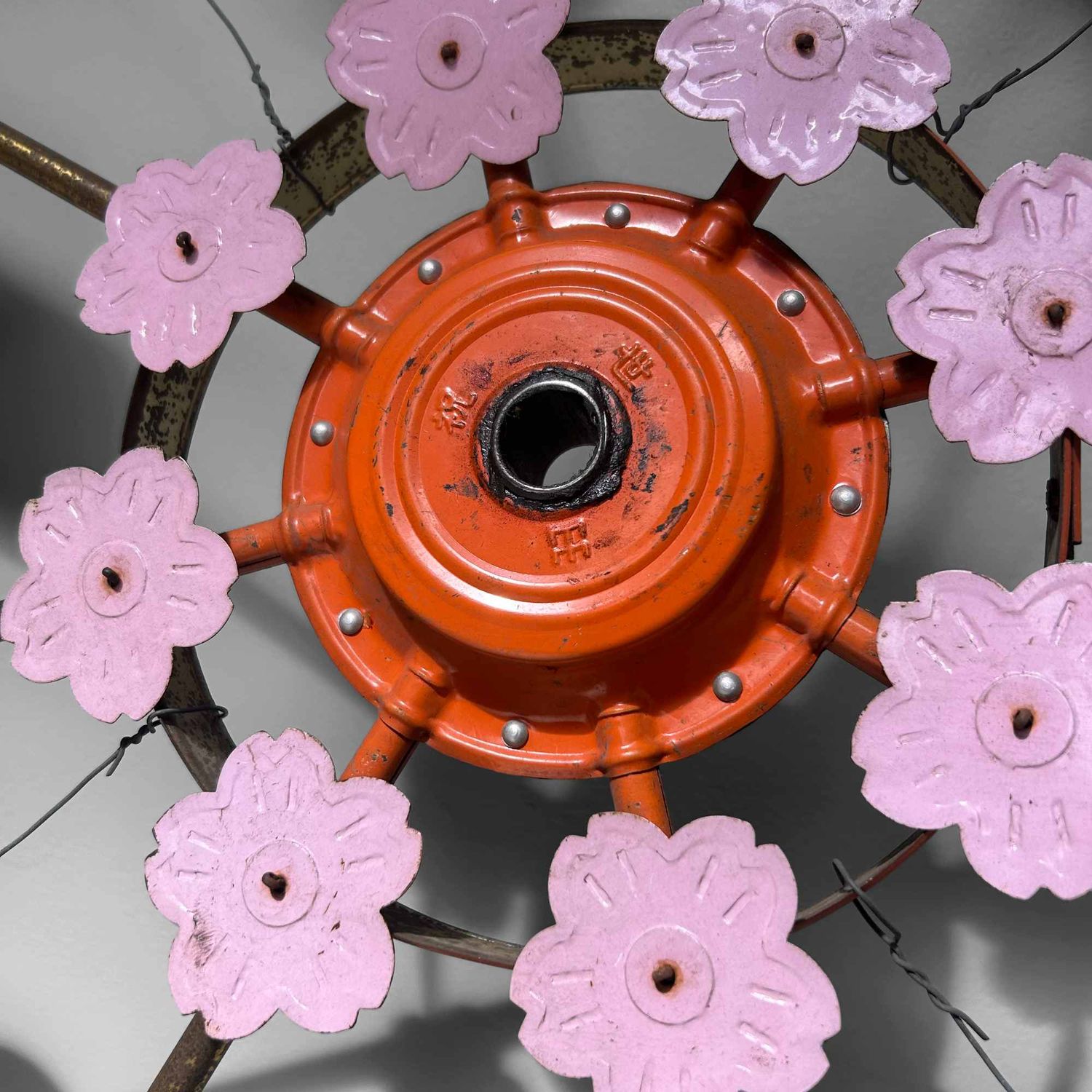 Set of Decorative Vintage Spinning Wheels Koinobori Matsuri, Japan.