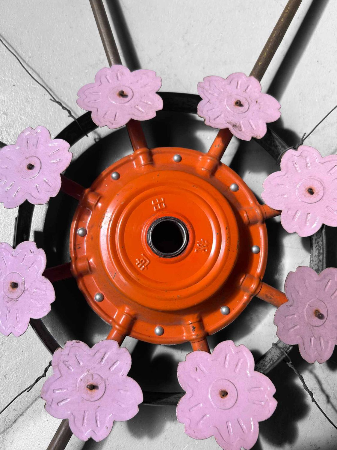 Set of Decorative Vintage Spinning Wheels Koinobori Matsuri, Japan.