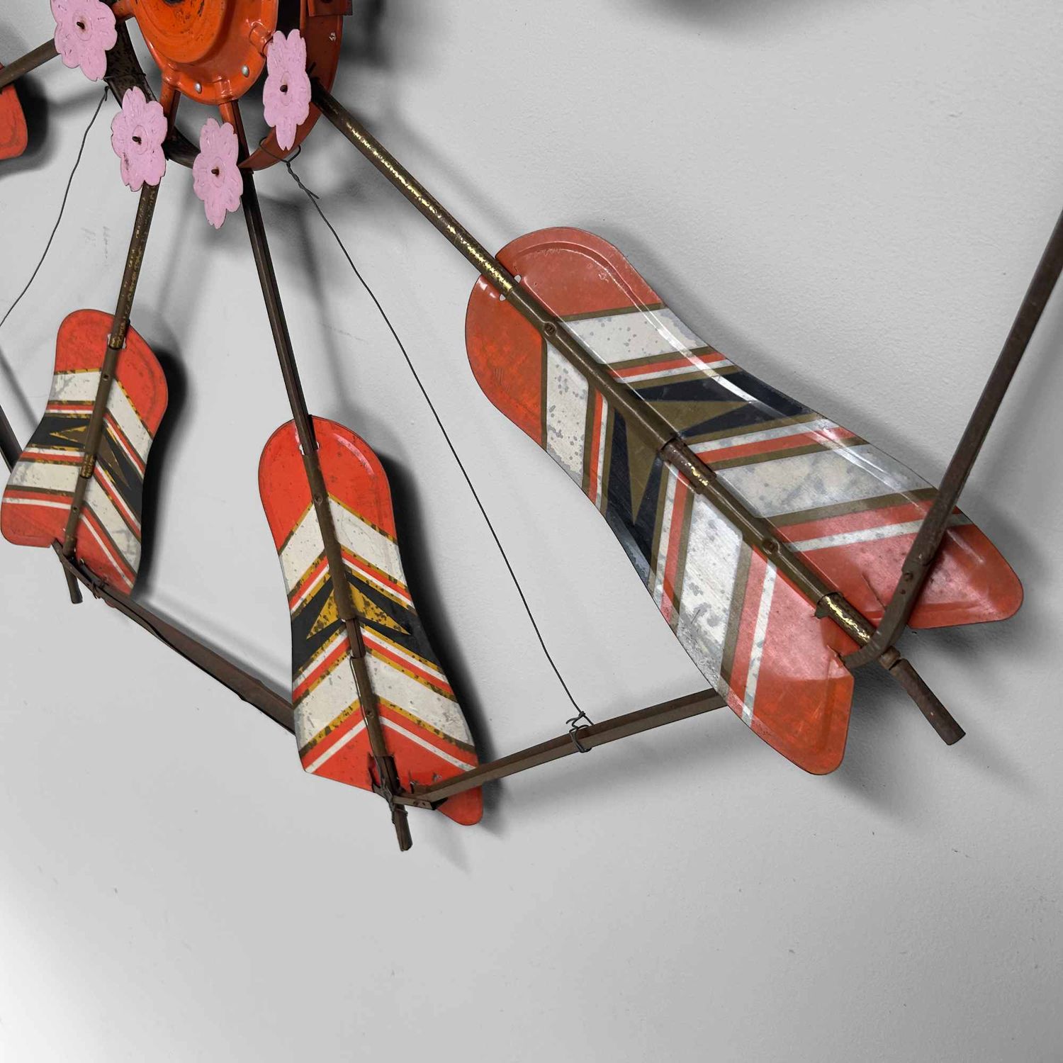 Set of Decorative Vintage Spinning Wheels Koinobori Matsuri, Japan.