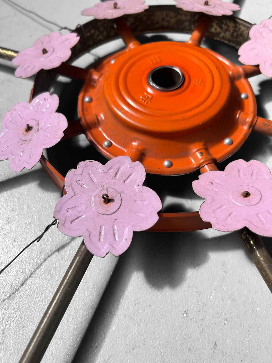 Set of Decorative Vintage Spinning Wheels Koinobori Matsuri, Japan.
